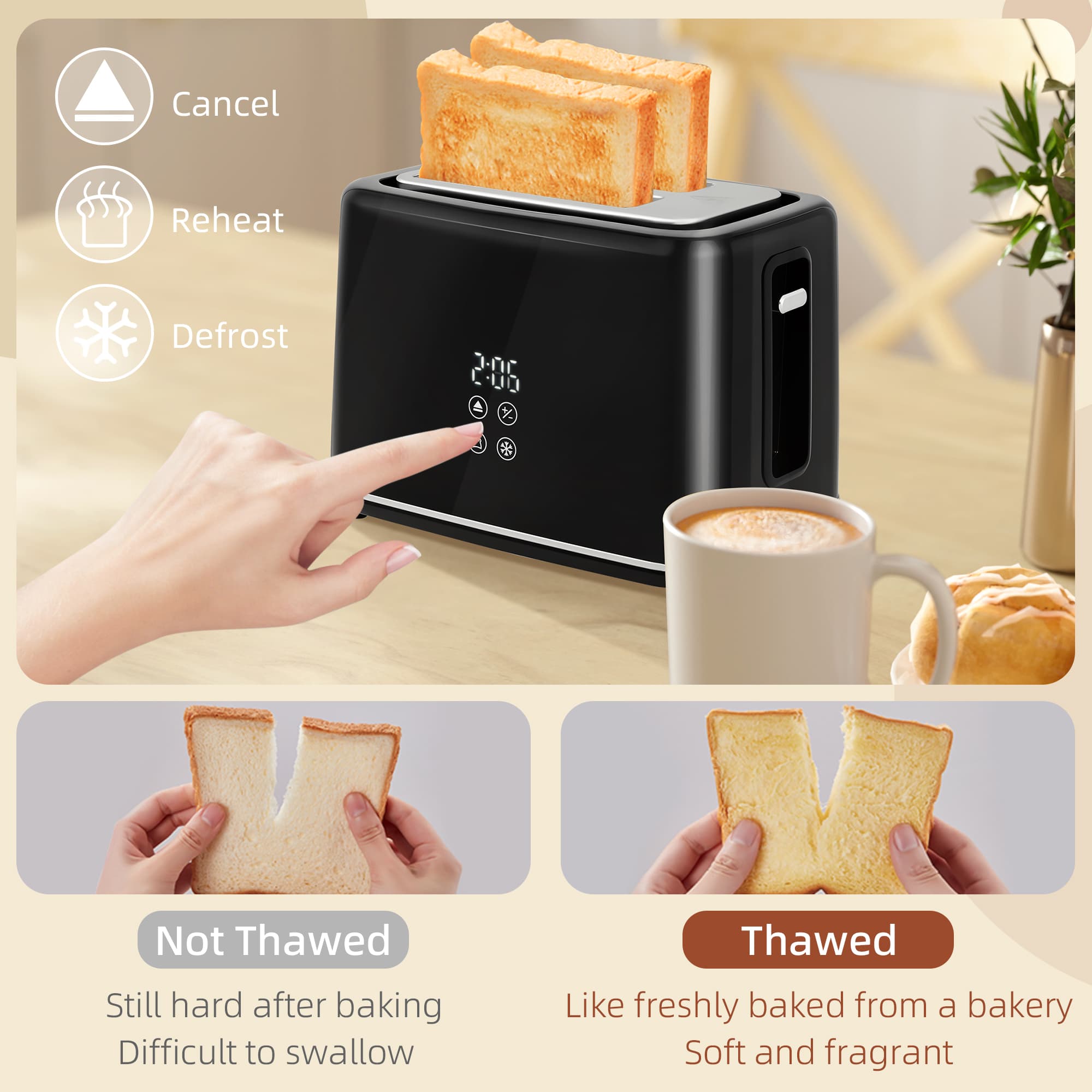 Black Kettle and Toaster Set — Touch Display, Digital Controls - image 1