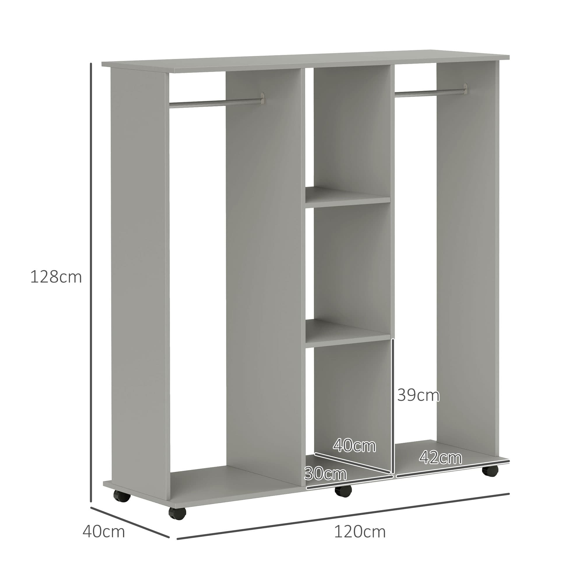 Mobile Grey Open Wardrobe for Everyday Storage - image 9