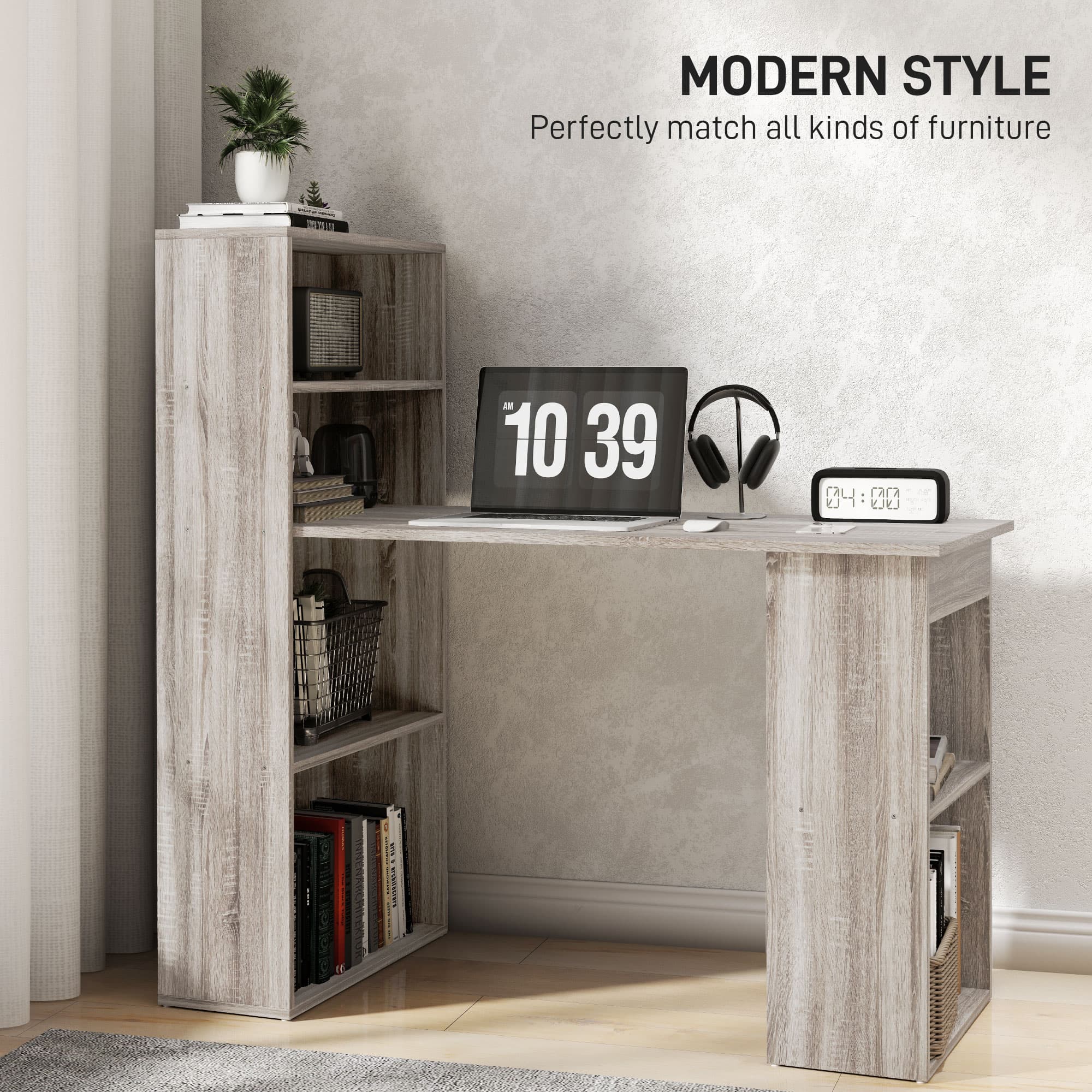 Transform Your Workspace with this 120cm Grey Storage Desk - image 3