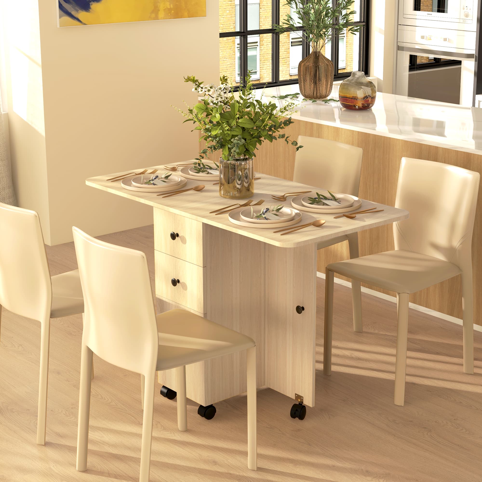 Transform Your Space With This 6-Seater Drop Leaf Table - image 5