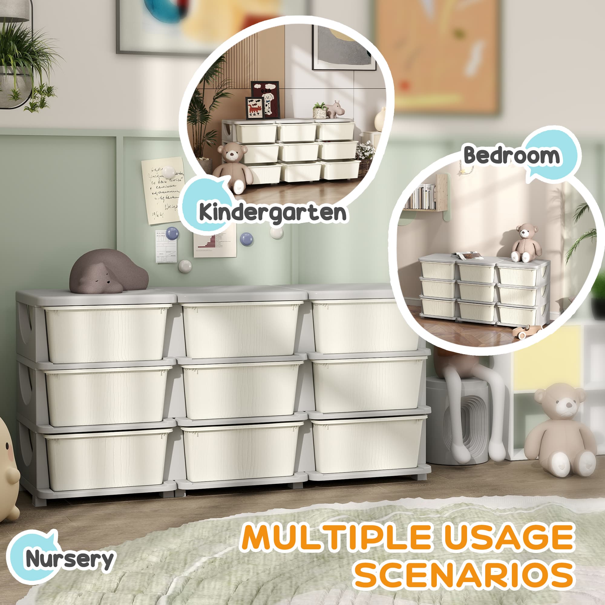 Transform Their Playroom with this Cream 9-Drawer Storage Unit - image 2