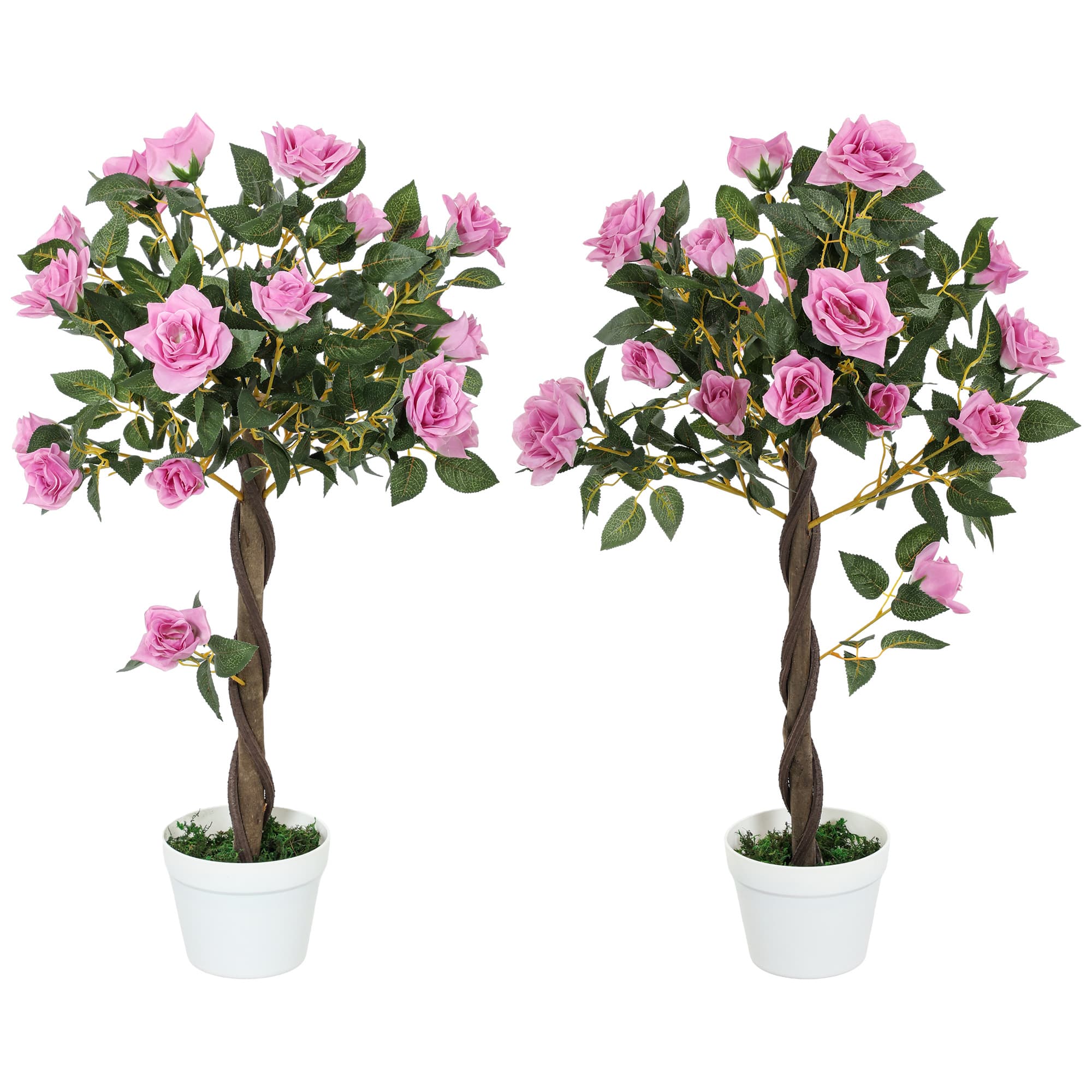 Transform Your Home With Lifelike 90cm Purple Rose Plants - Purple Green