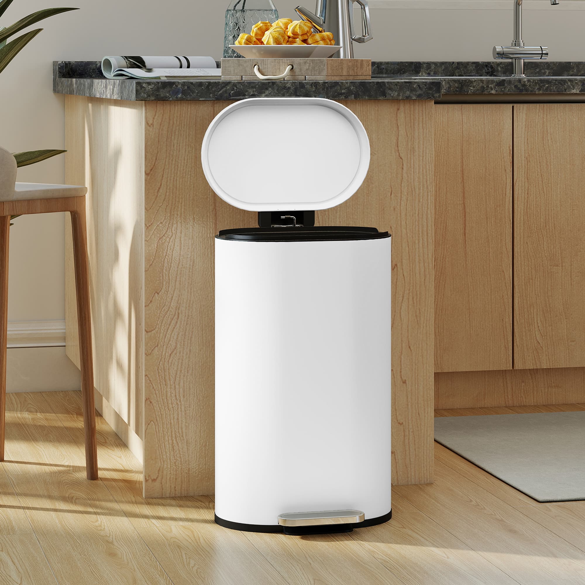 Modern White 30L Kitchen Pedal Bin - image 6