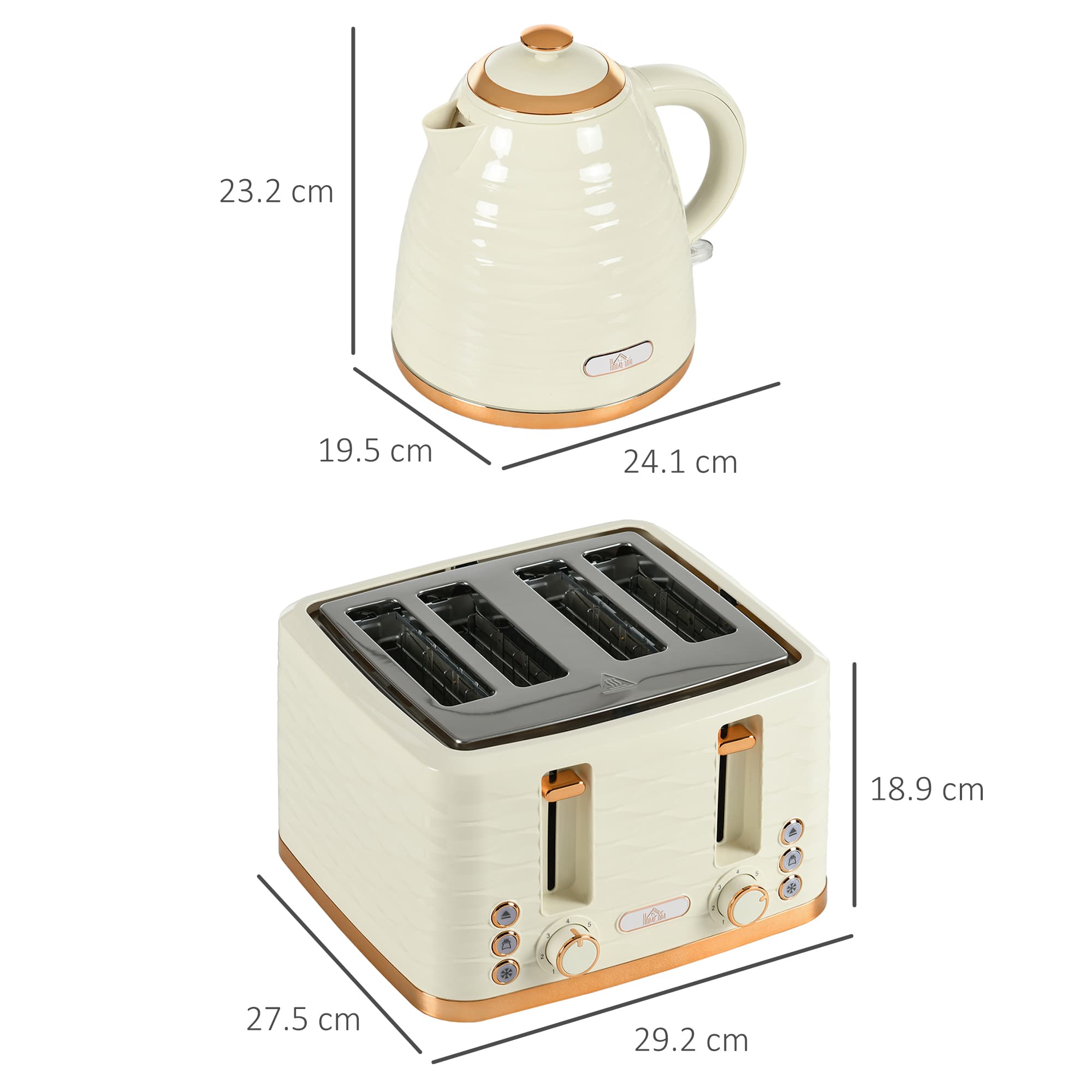 Effortless Breakfasts: Beige Kettle & 4-Slice Toaster Set - image 3