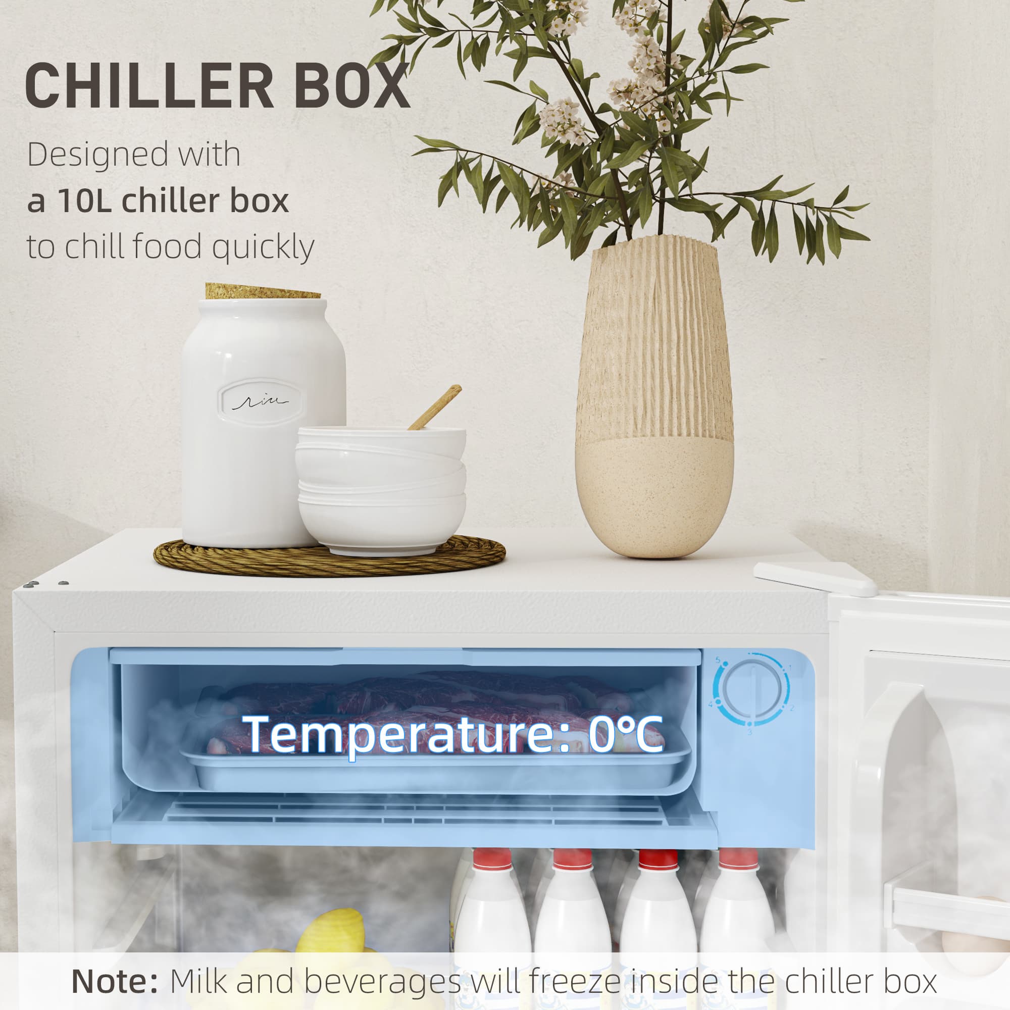 White 91L Under-Counter Fridge with Lock - image 10