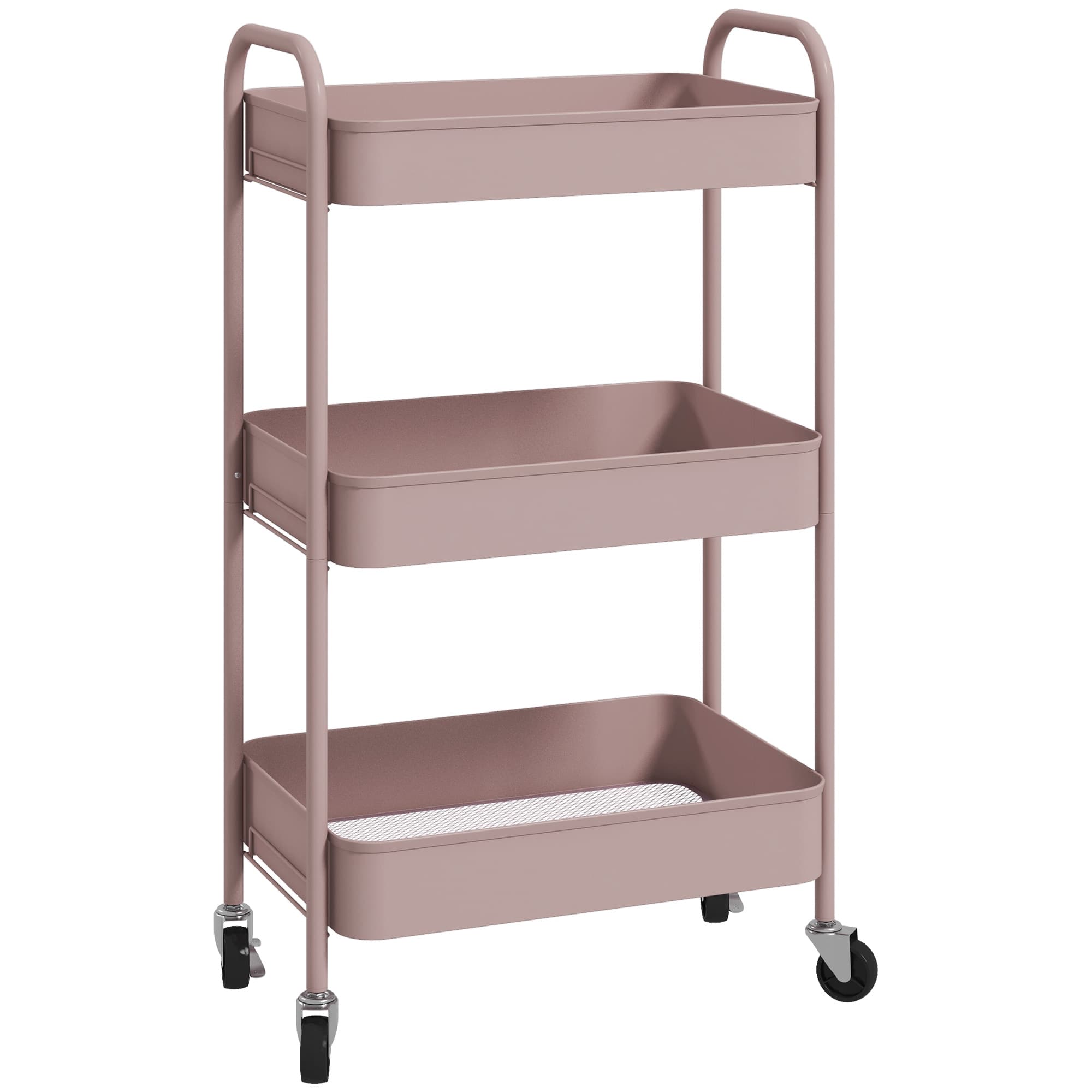 Pink Three-Tier Storage Trolley for Everyday Organisation - image 6