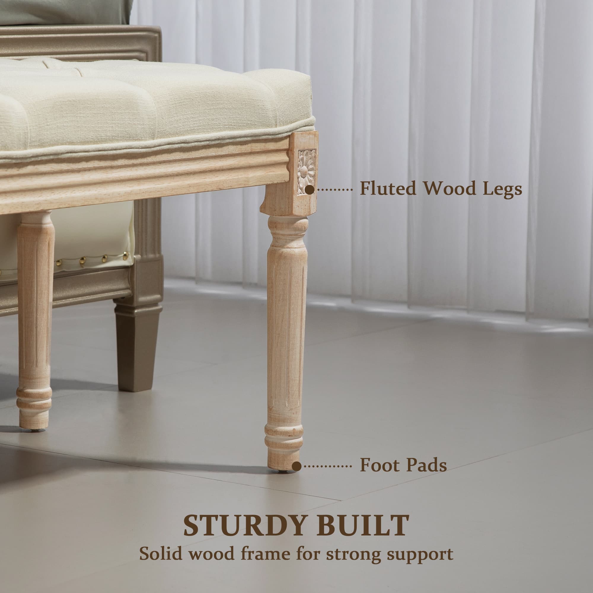 Transform Your Space with this Vintage Cream Bed End Bench - image 2