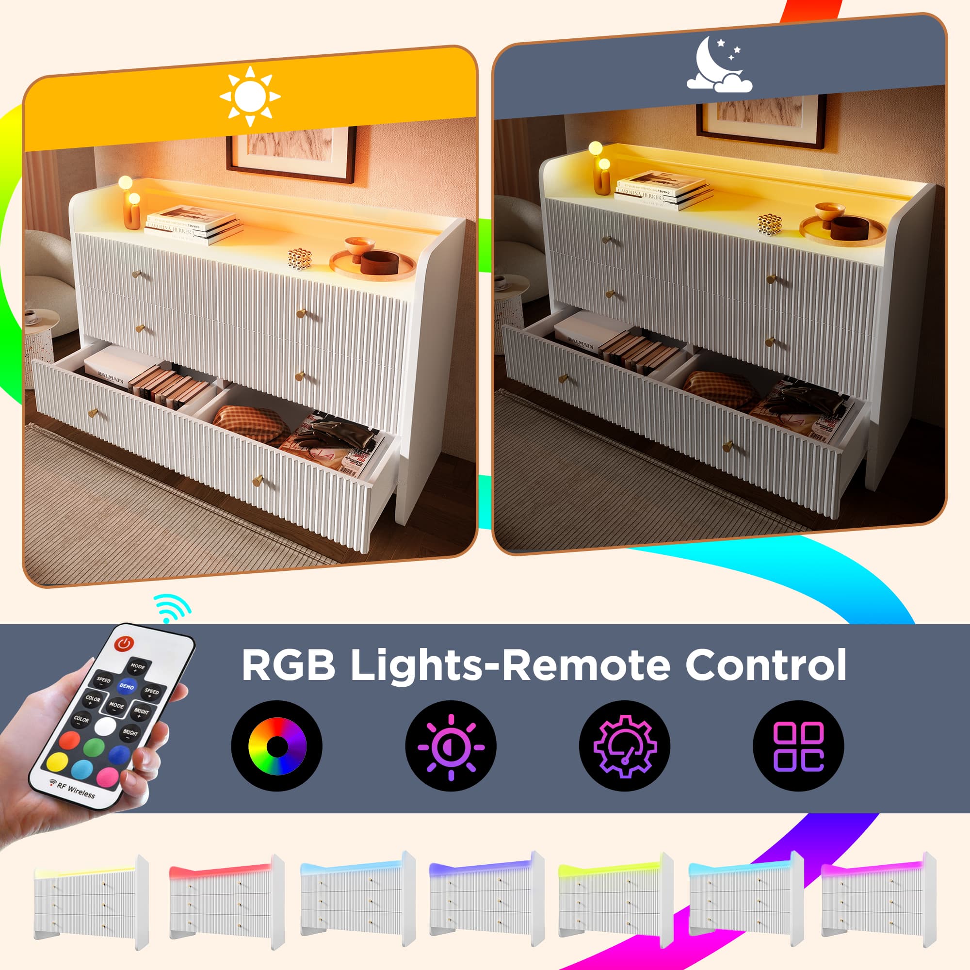 Elevate Your Space with a Fluted Sideboard & Ambient LED Light - image 5