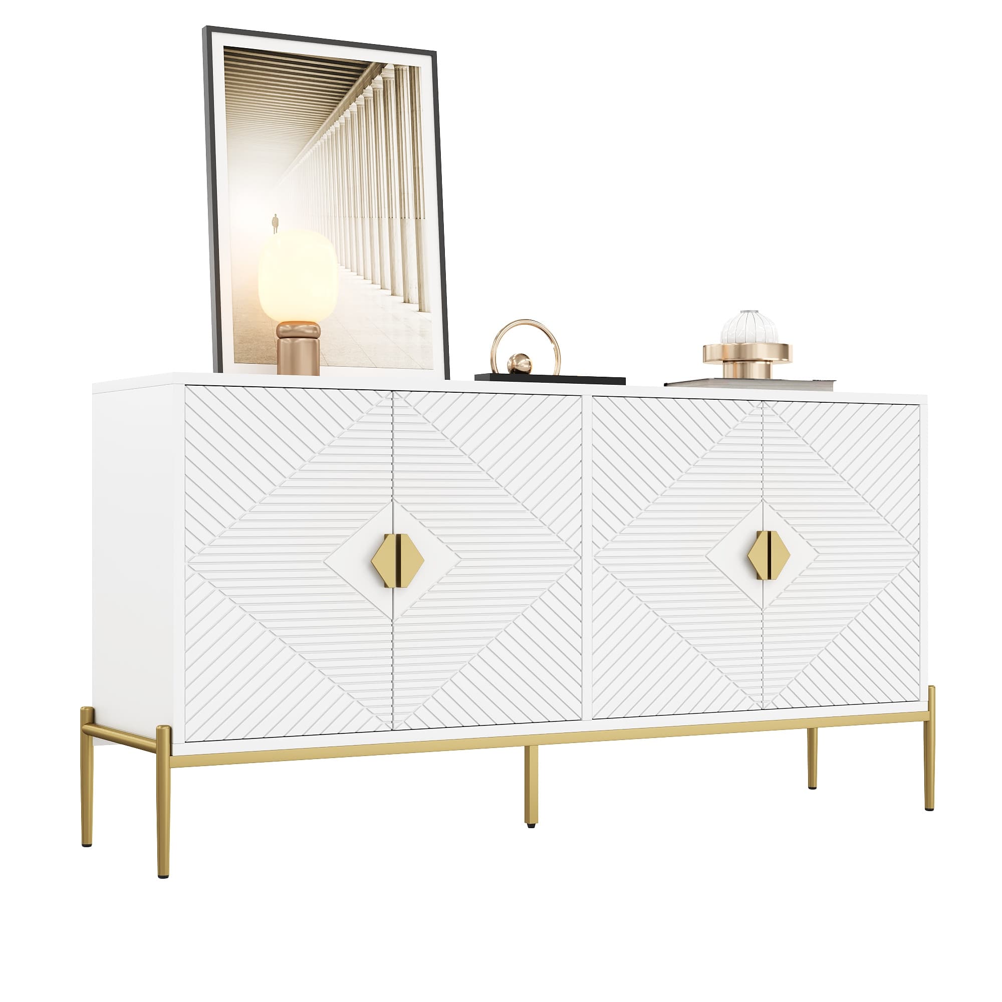 Elevate Your Space with this Chic Geometric Sideboard