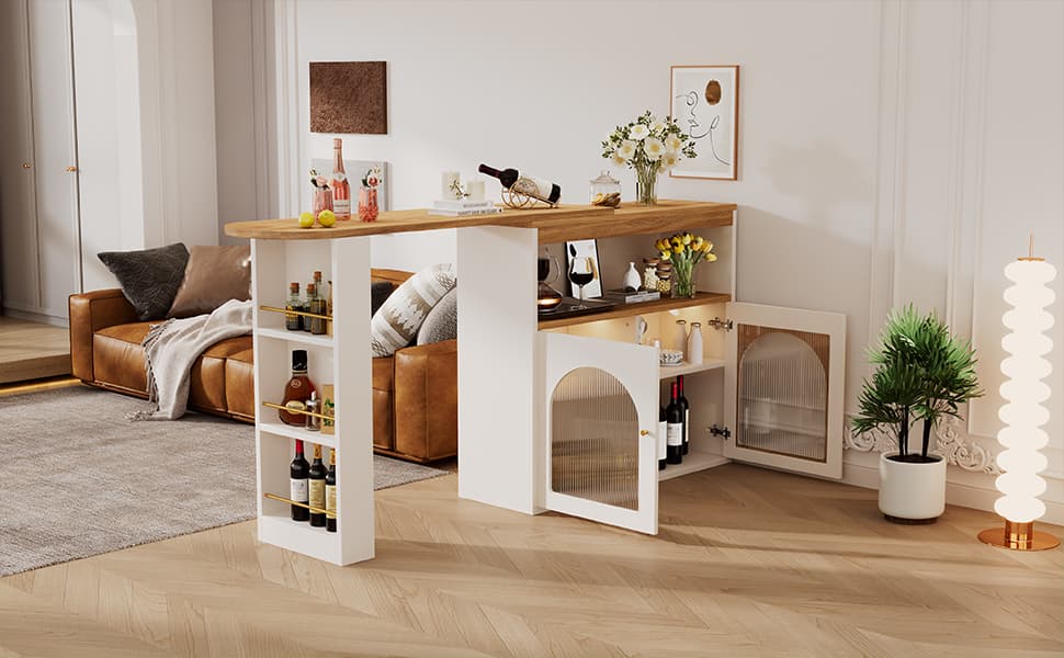 Modern Swivel Kitchen Island with Extendable Dining Table - image 6