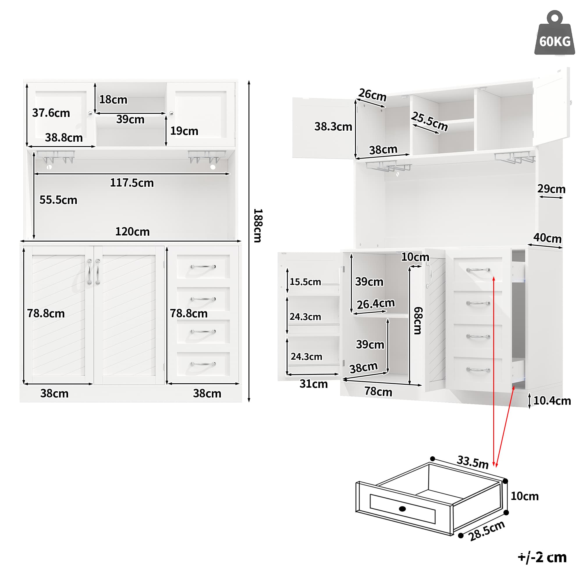 Modern White Sideboard with Ambient LED Lights and Storage - image 4