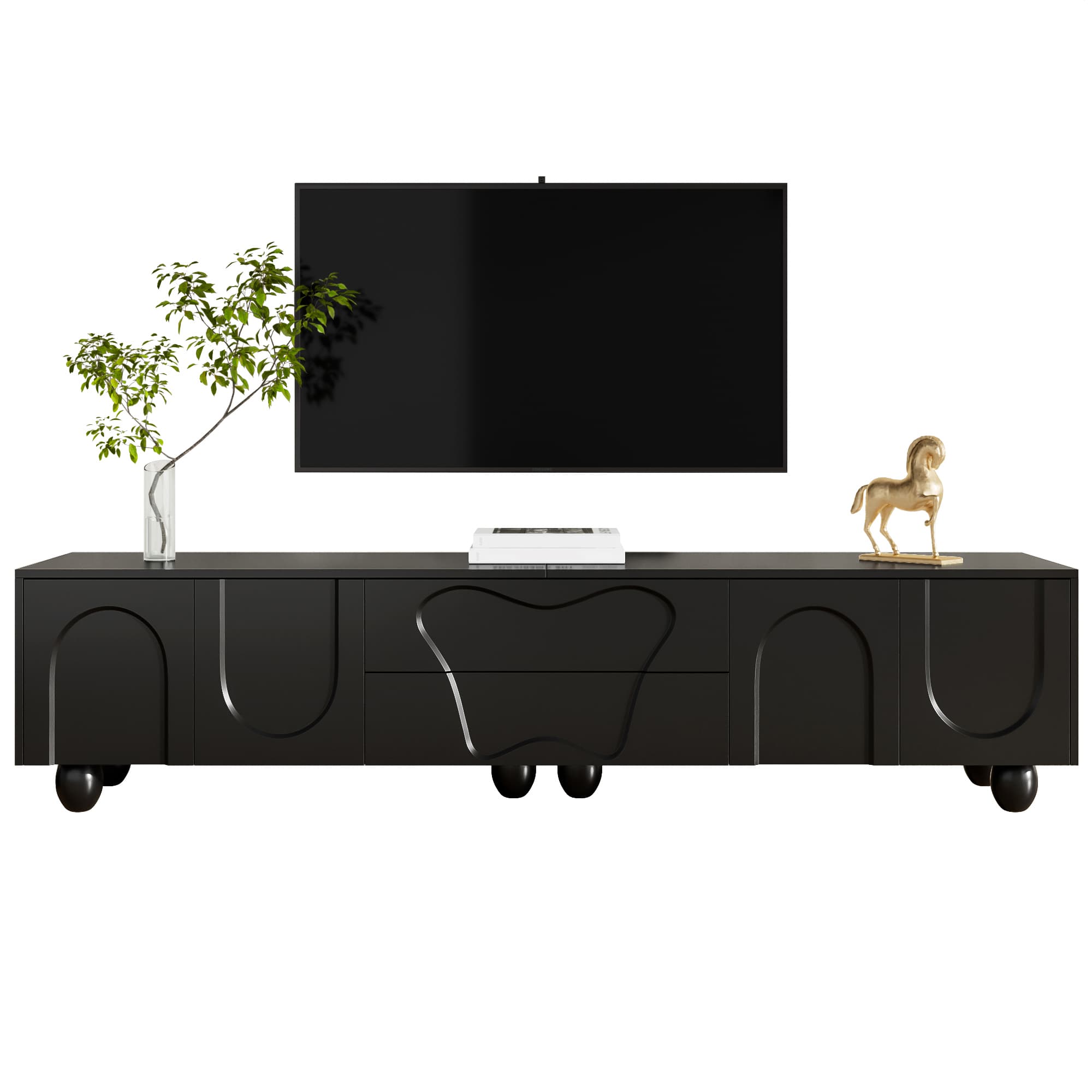 Transform Your Living Room with this Elegant 180cm TV Unit - Black