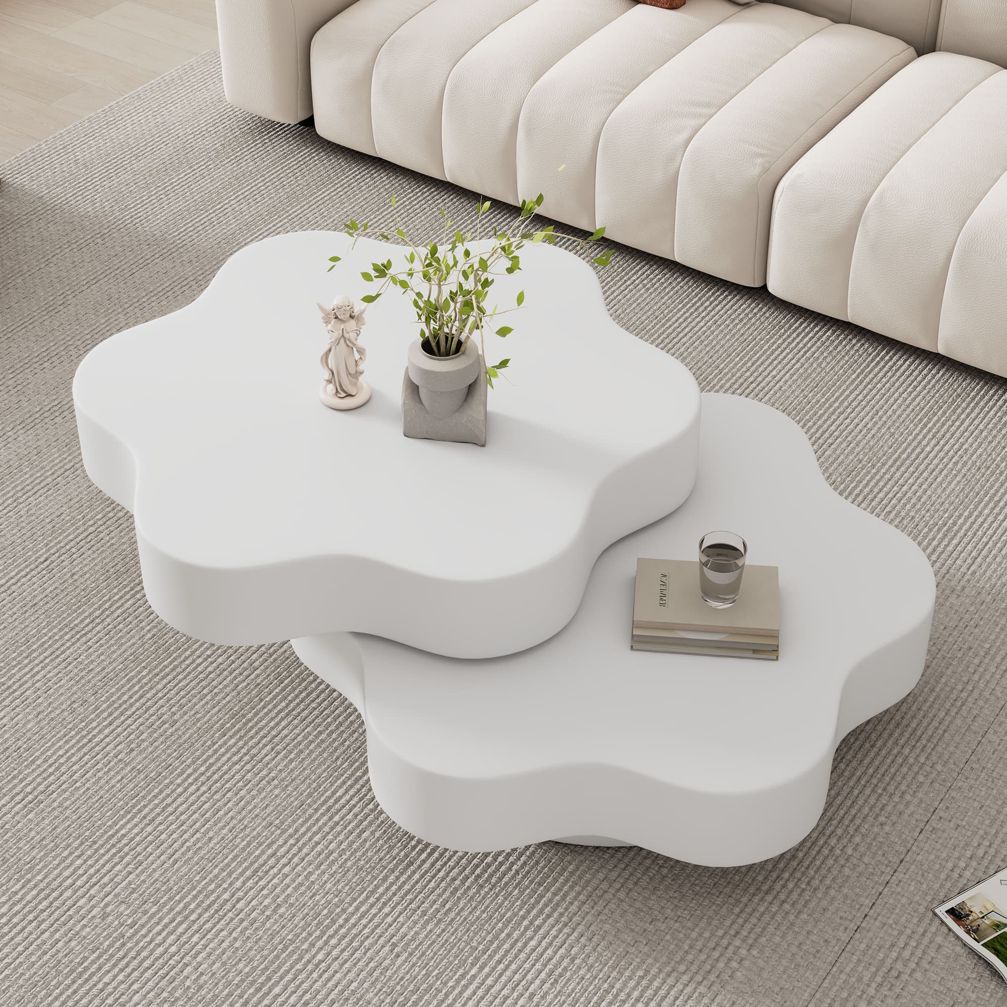 Flower-Shaped Coffee Table with 360° Rotating Top - image 2