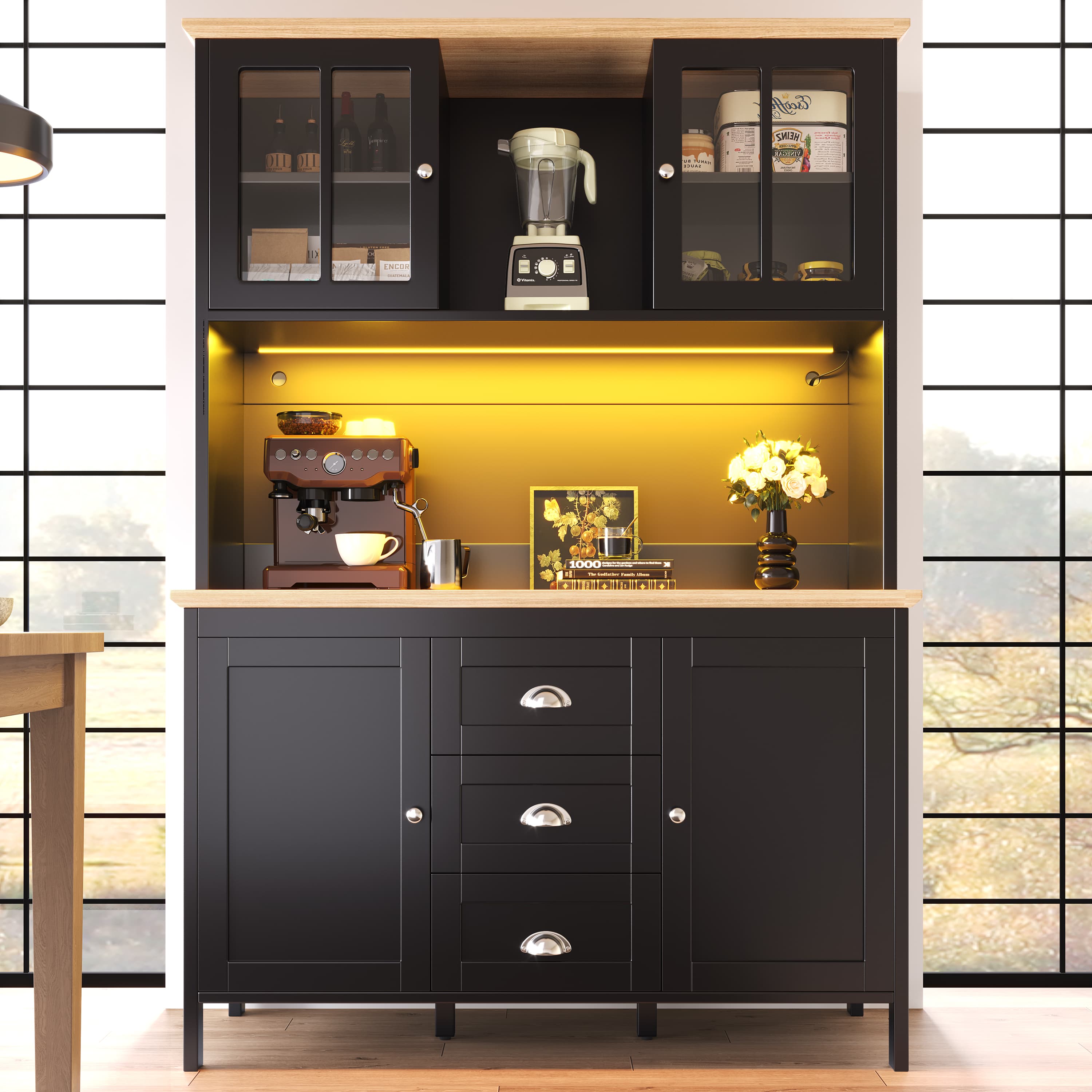 Modern Tall Storage Cabinet with Ambient LED Lighting - image 5