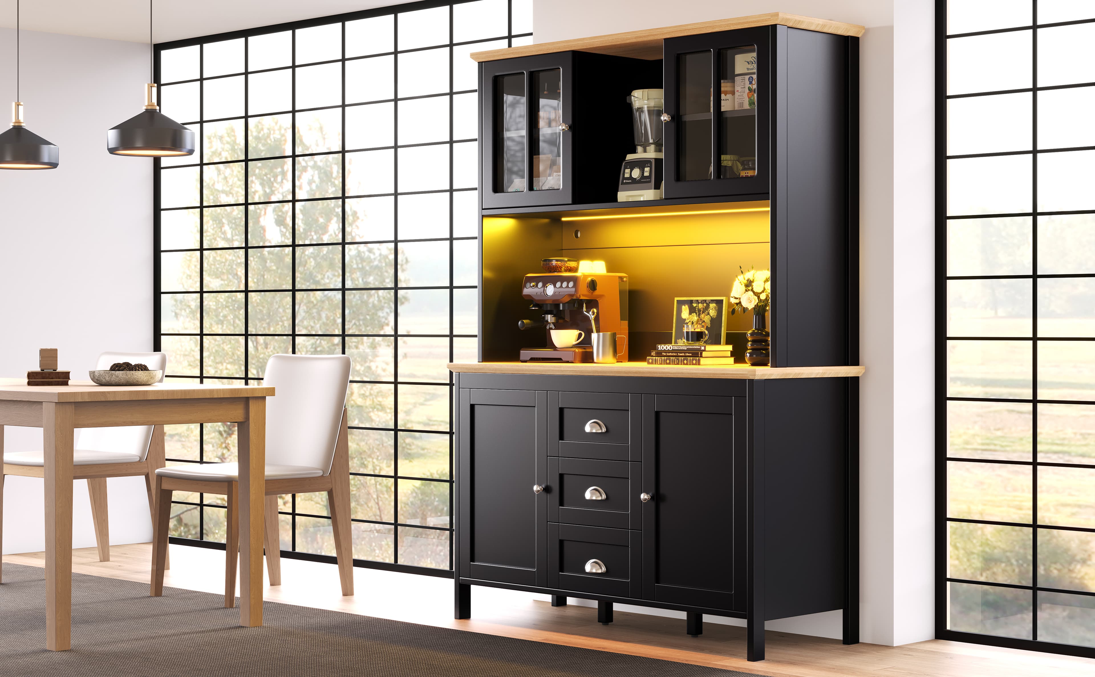 Modern Tall Storage Cabinet with Ambient LED Lighting - image 4