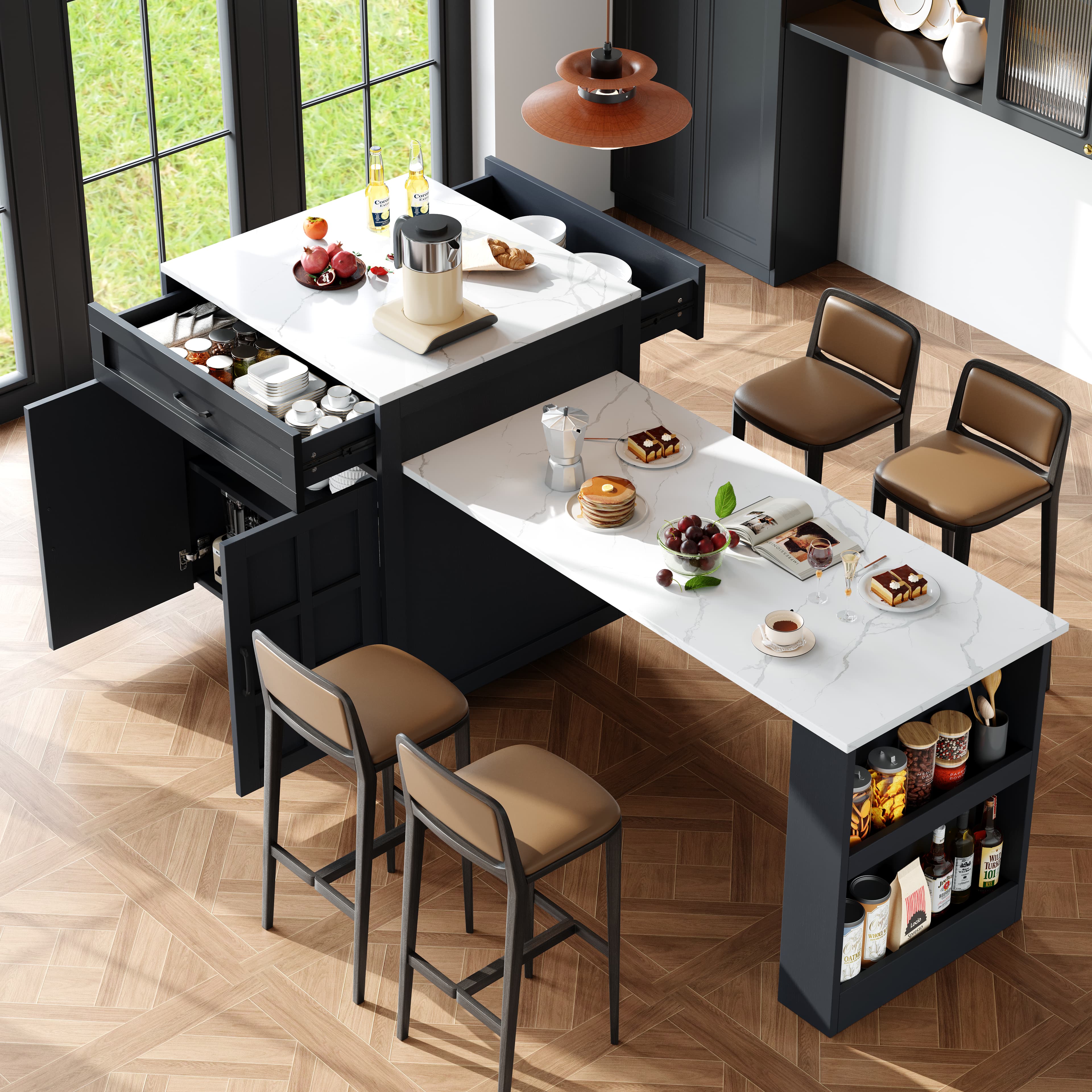Effortless Dining & Storage with an Extendable Bar Table