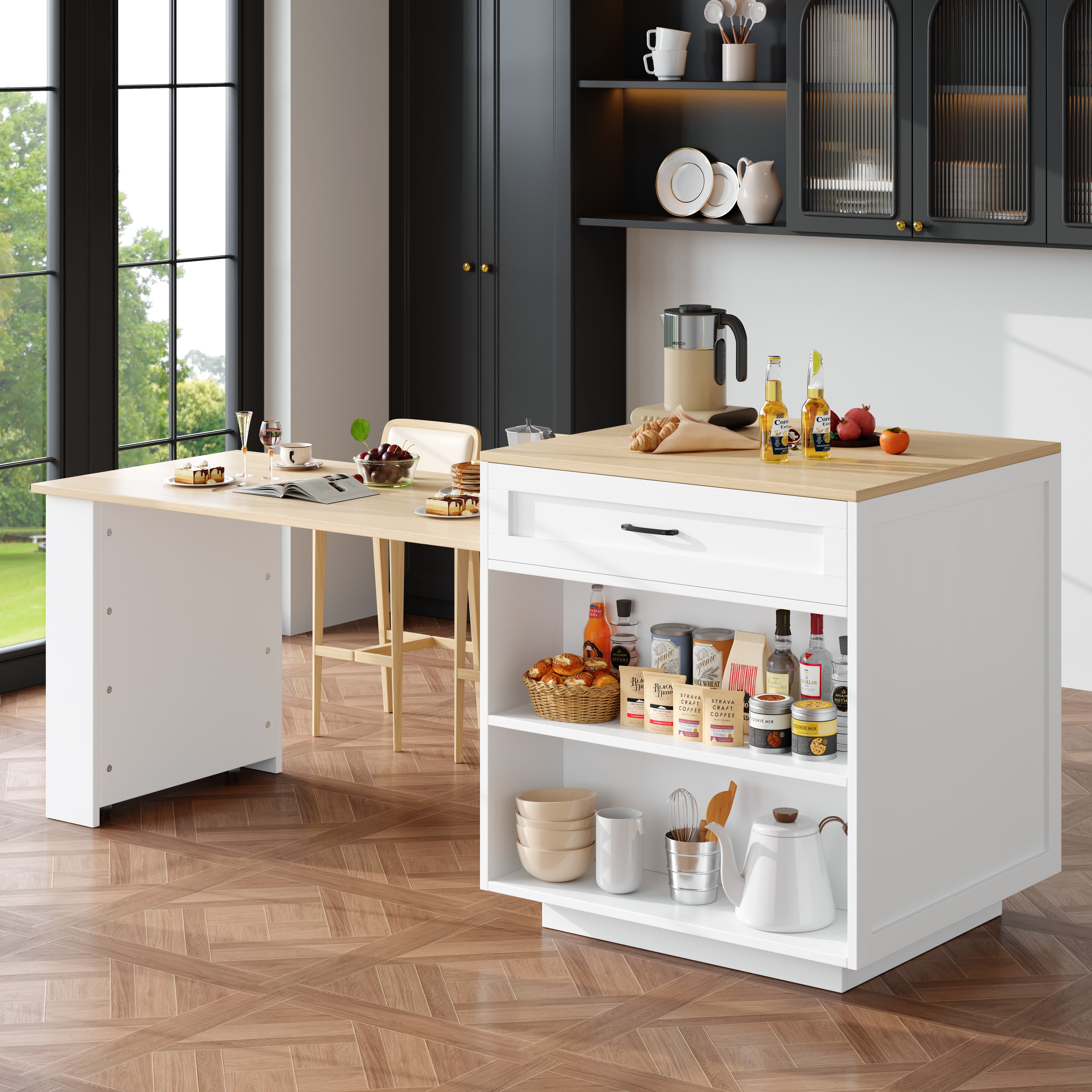 Expandable Kitchen Island Table with Smart Storage - image 2