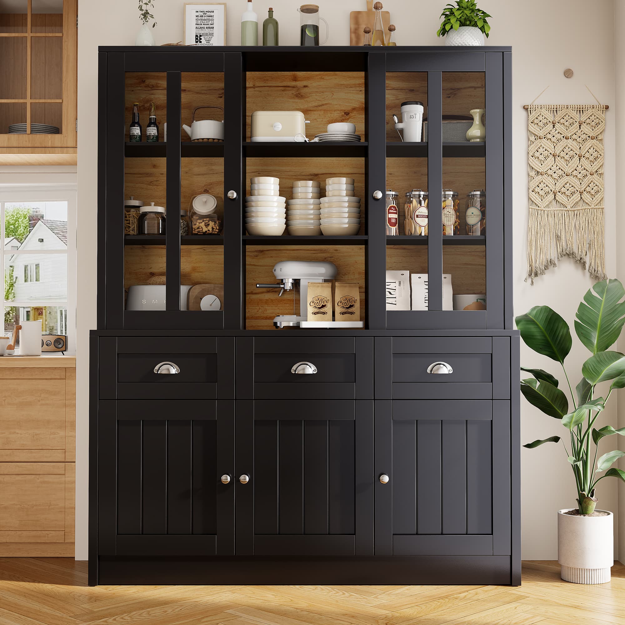Modern Tall Storage Cabinet for Living Room & Kitchen - image 2
