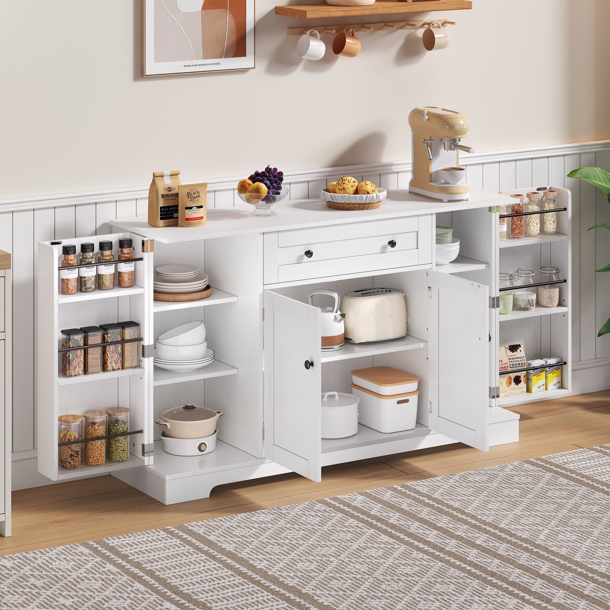The Ultimate Storage Solution for Your Kitchen or Living Room - White