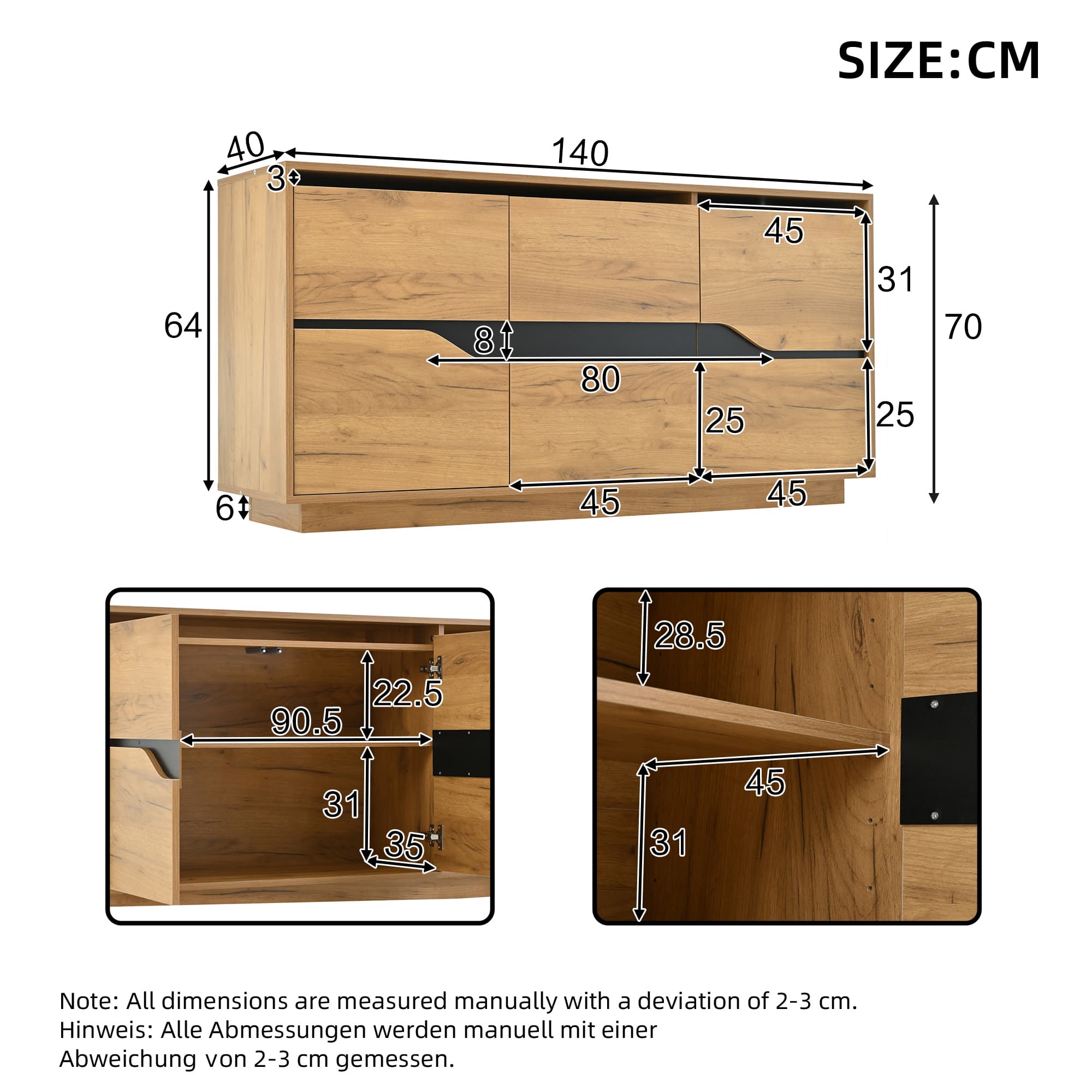 Transform Your Home with This Versatile 3-Door Sideboard - image 4