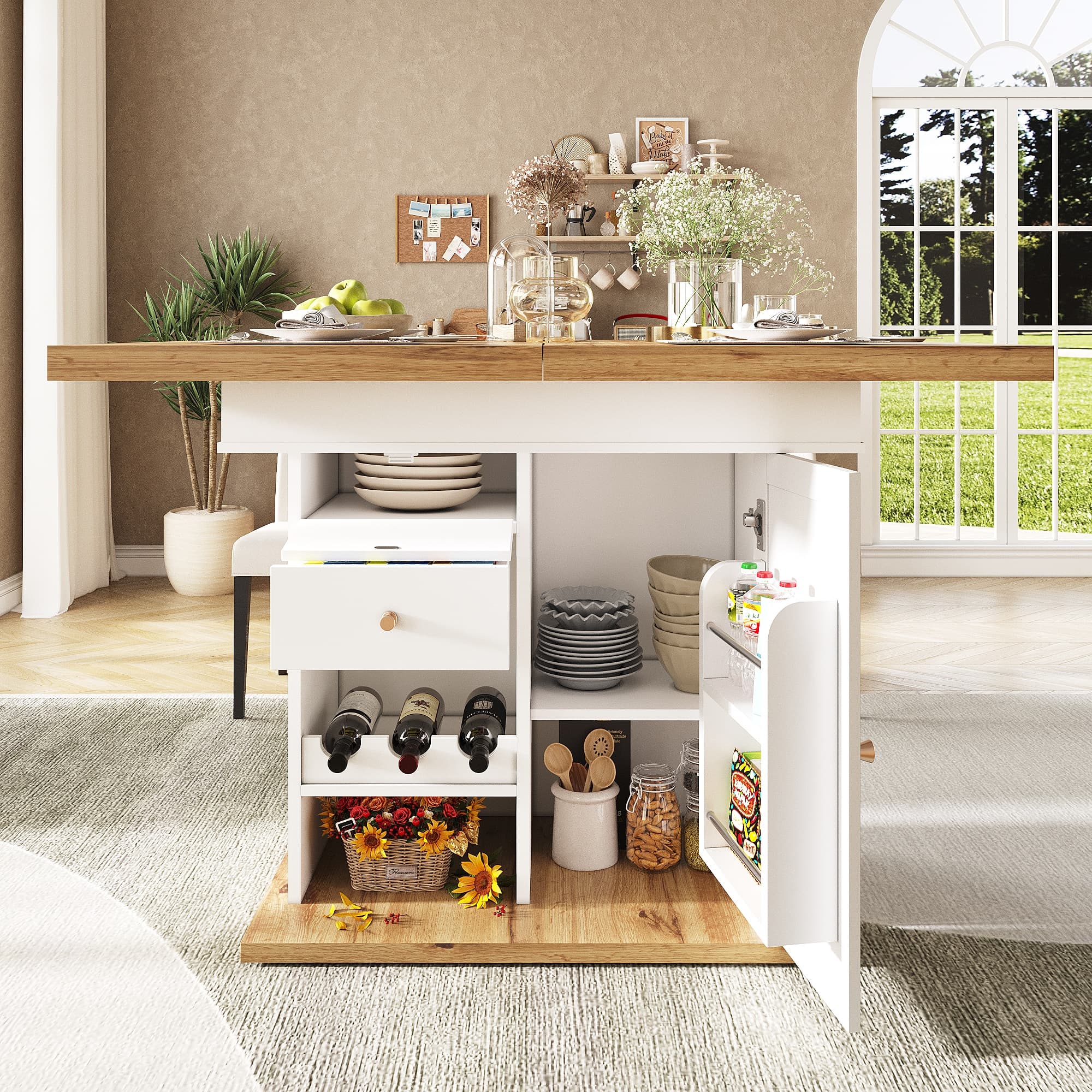 Expandable Dining Table with Storage for 4-6 People - image 4