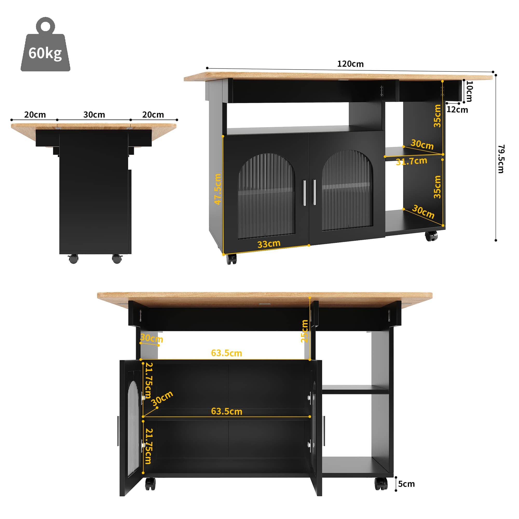 Expand Your Kitchen with a Multifunctional Island Trolley - image 2