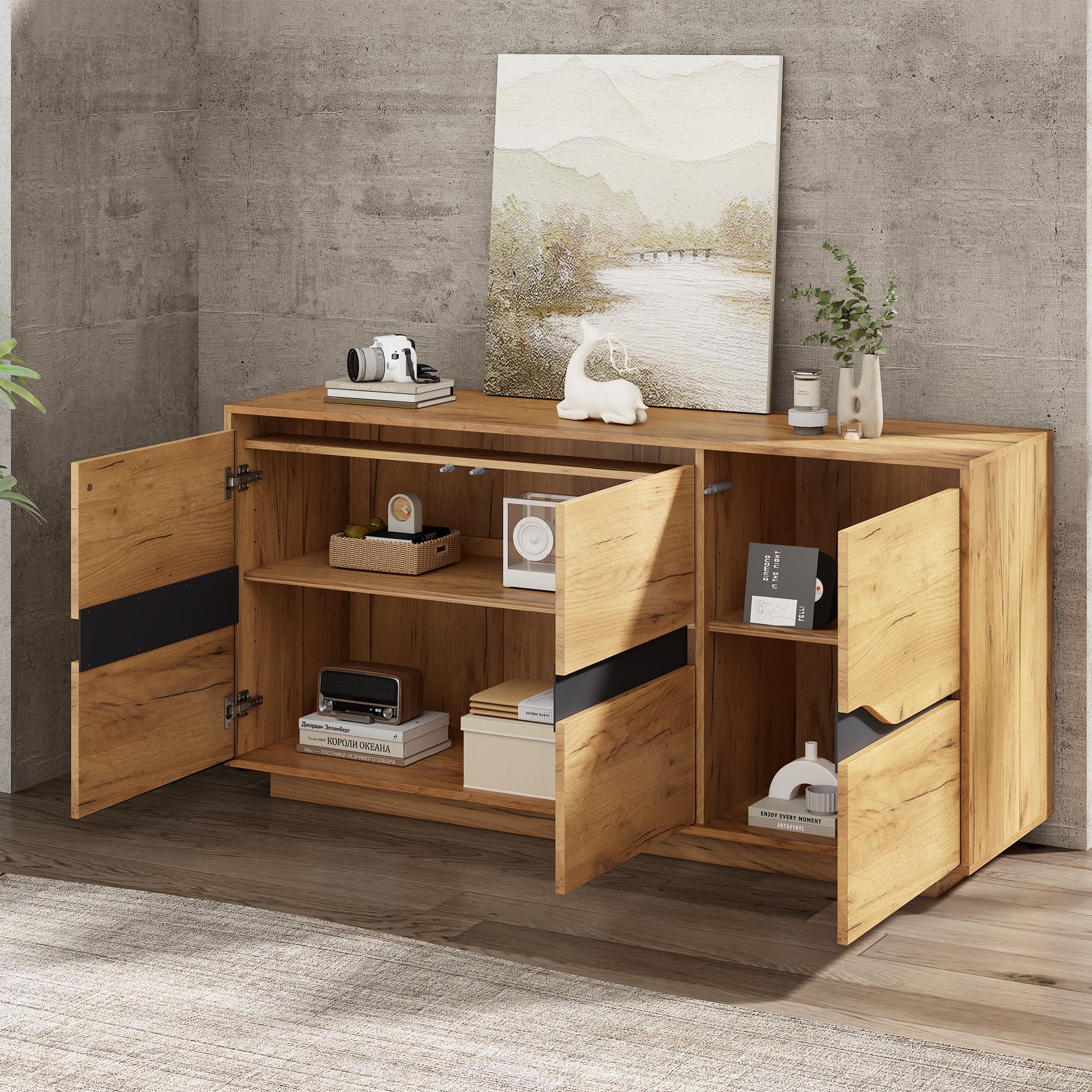 Transform Your Home with This Versatile 3-Door Sideboard - image 5
