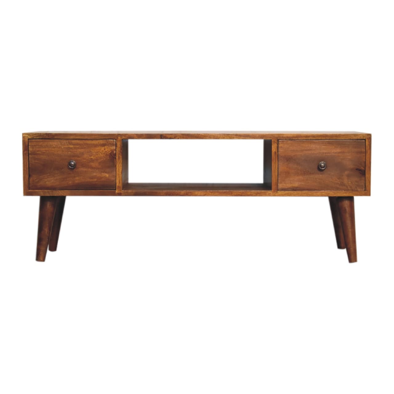 Handcrafted Mango Wood Coffee Table with Smart Storage