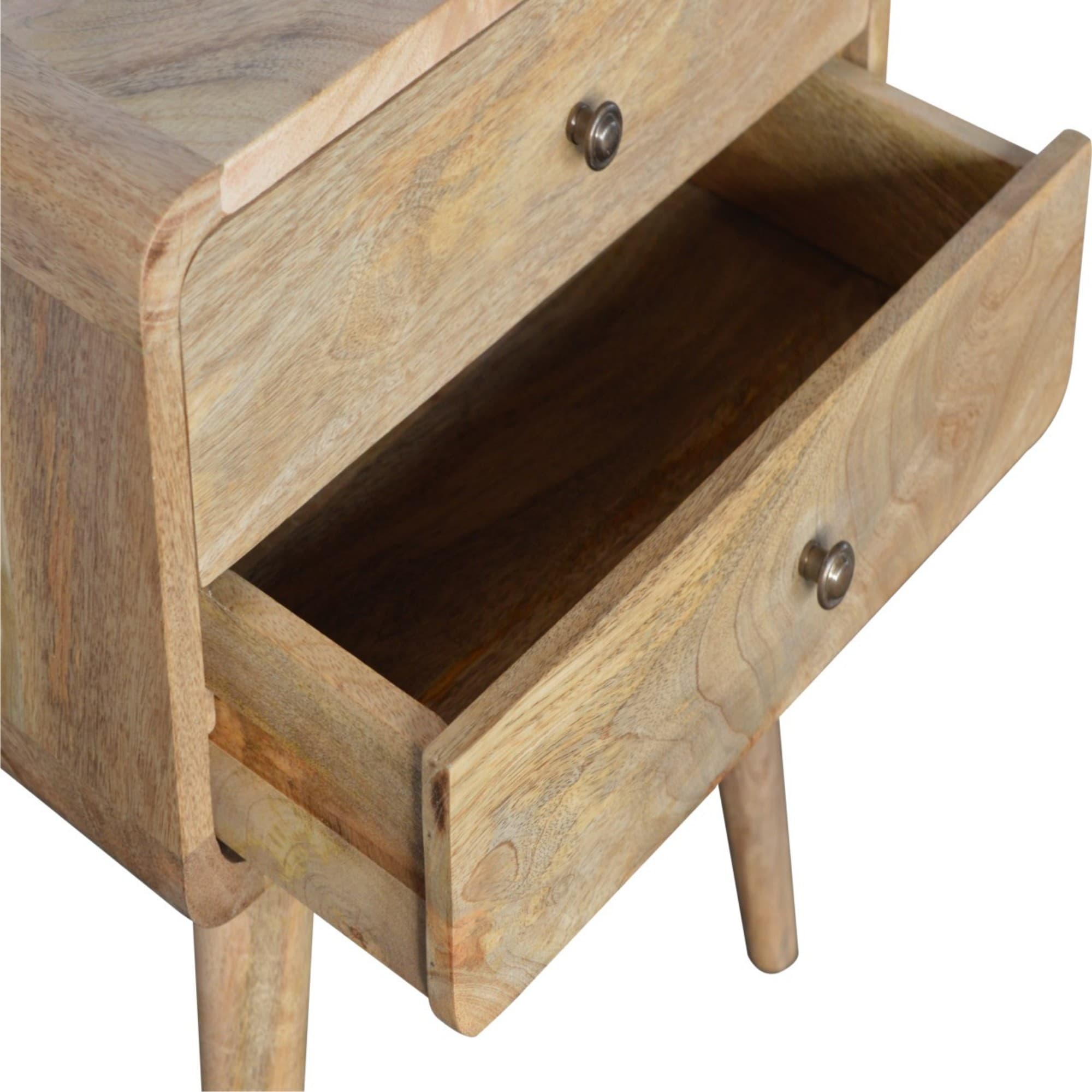 Transform Your Bedroom with this Curved Solid Wood Bedside Table - image 1