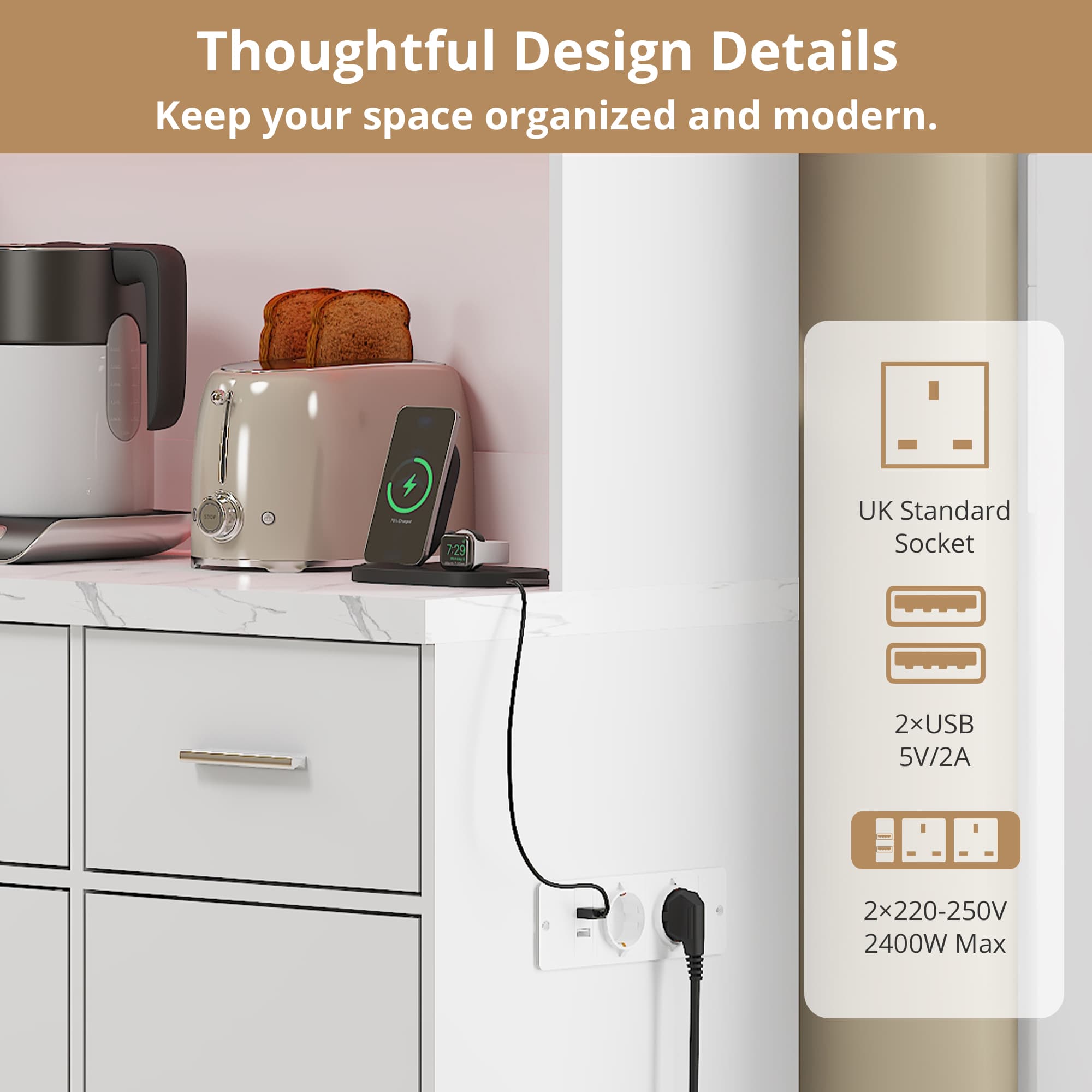 Smart Pantry & Buffet Cupboard with LED Lighting - image 1