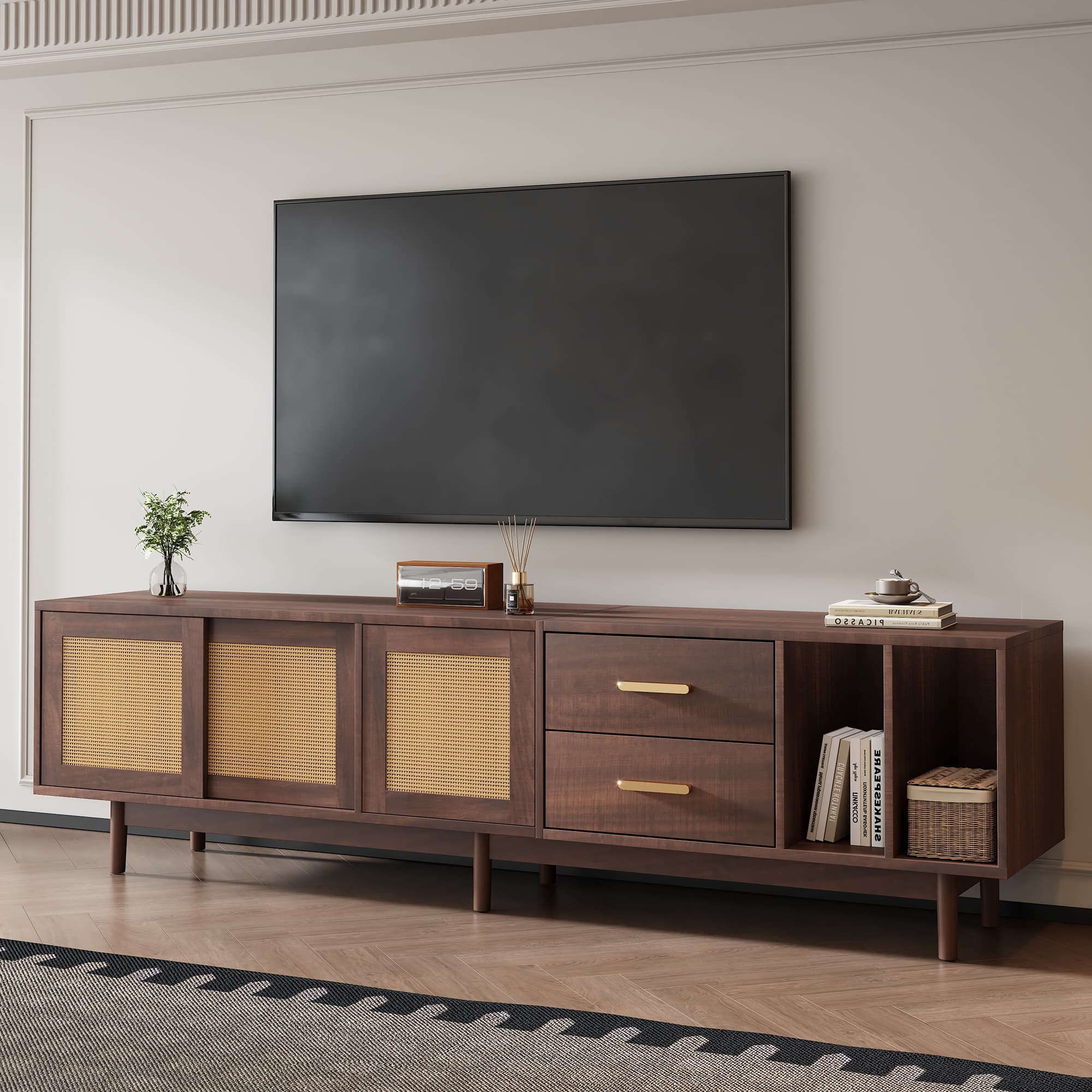 Elevate Your Living Room with a Rattan & Wood TV Console - image 5