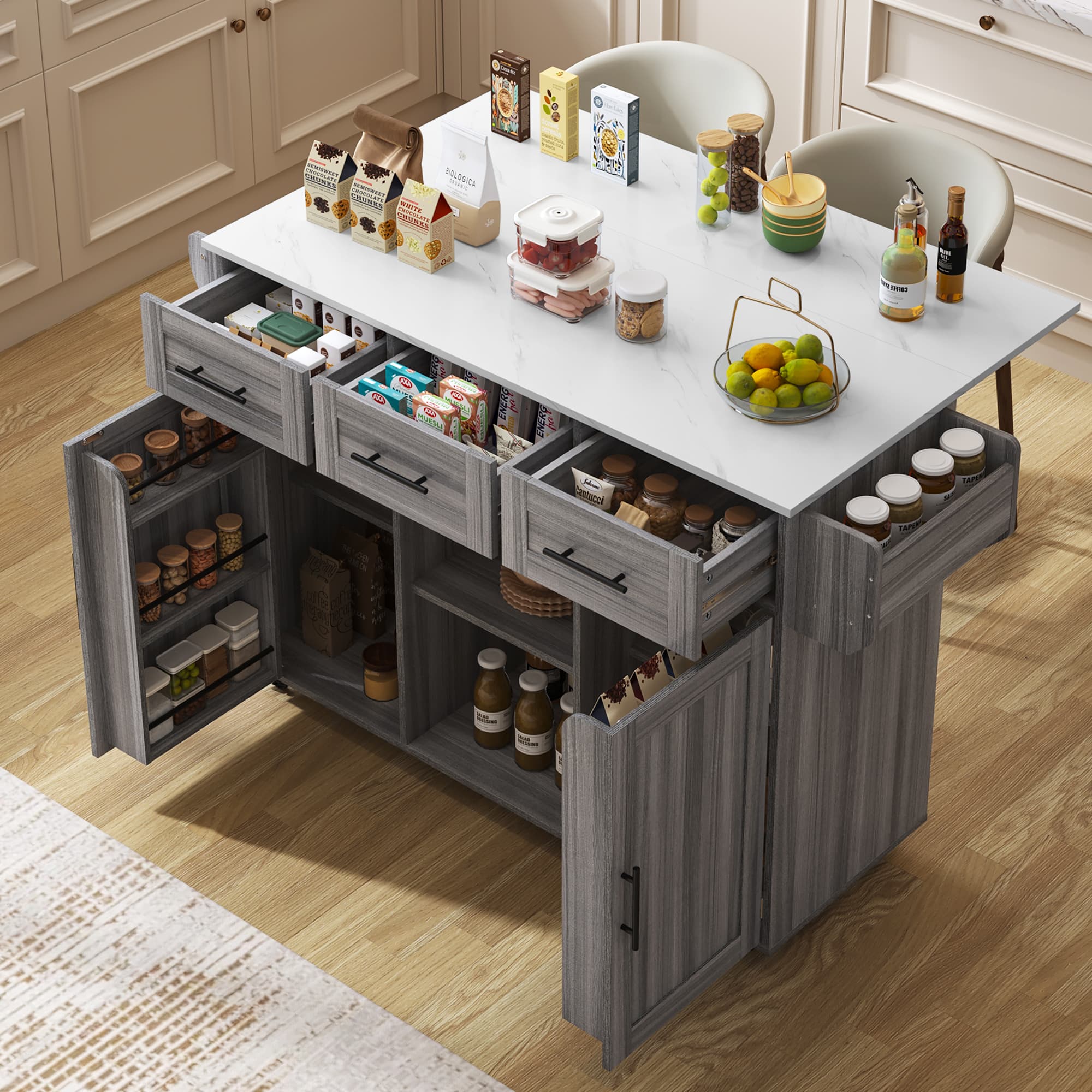 Expand Your Workspace with a Versatile Kitchen Trolley Island