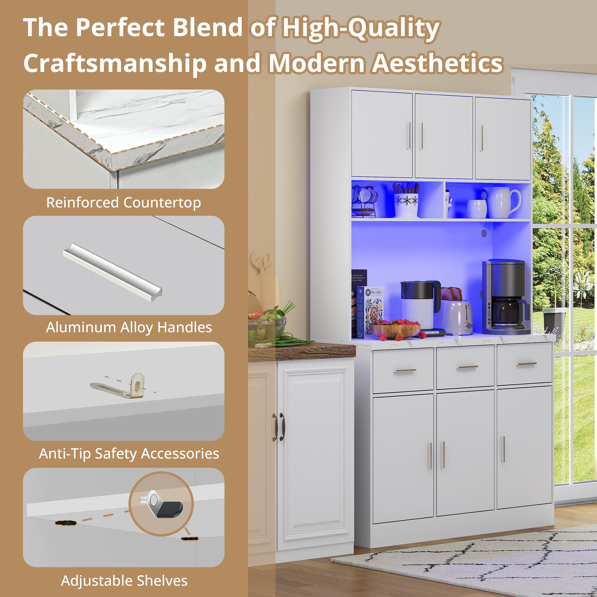 Smart Pantry & Buffet Cupboard with LED Lighting - image 3