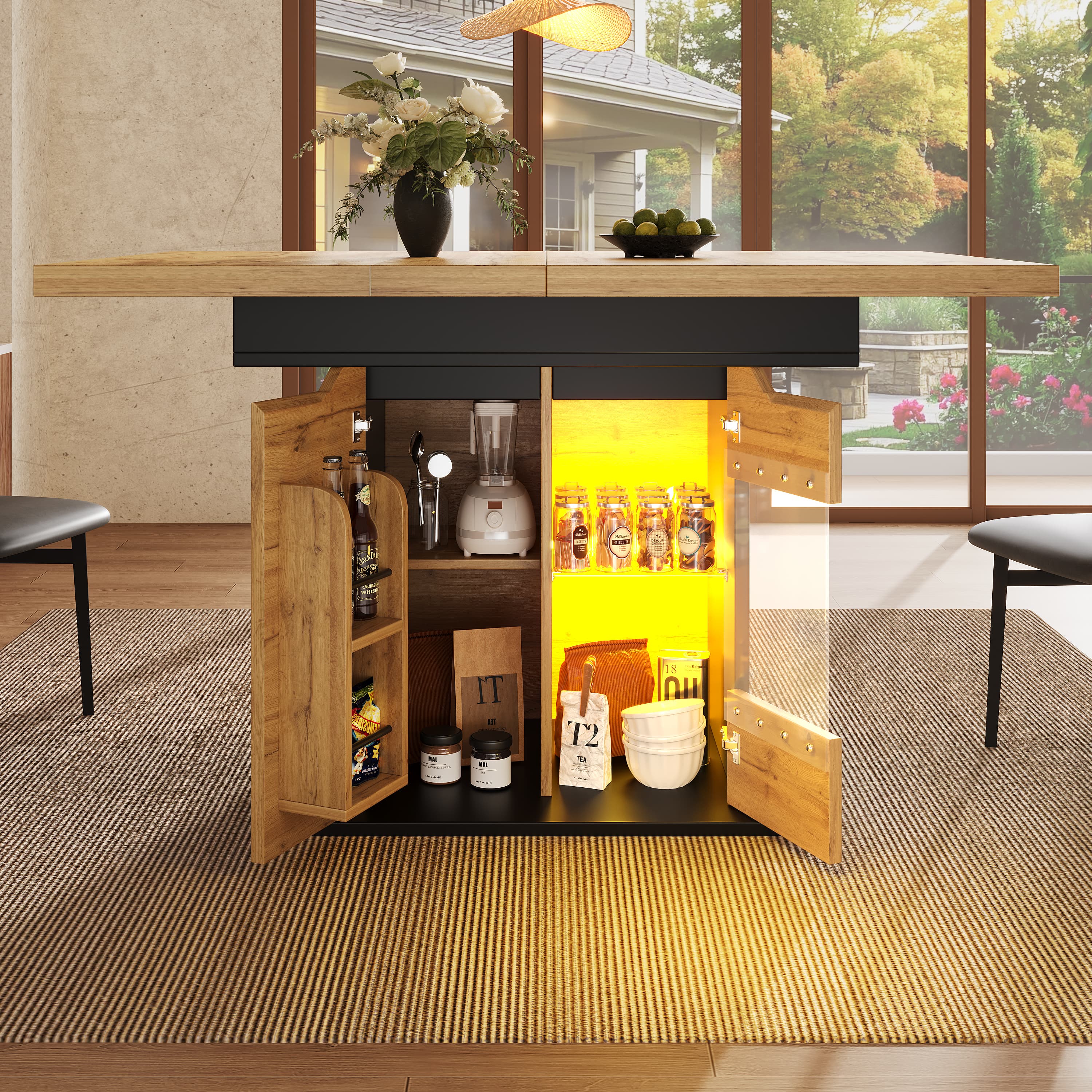Transform Your Dining Space with an Extendable Table & LED Light - image 4