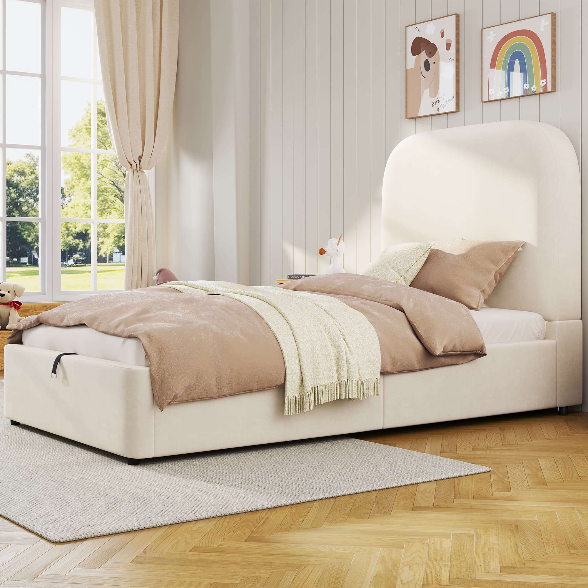 Effortless Storage & Style: The Velvet Single Hydraulic Bed - image 5