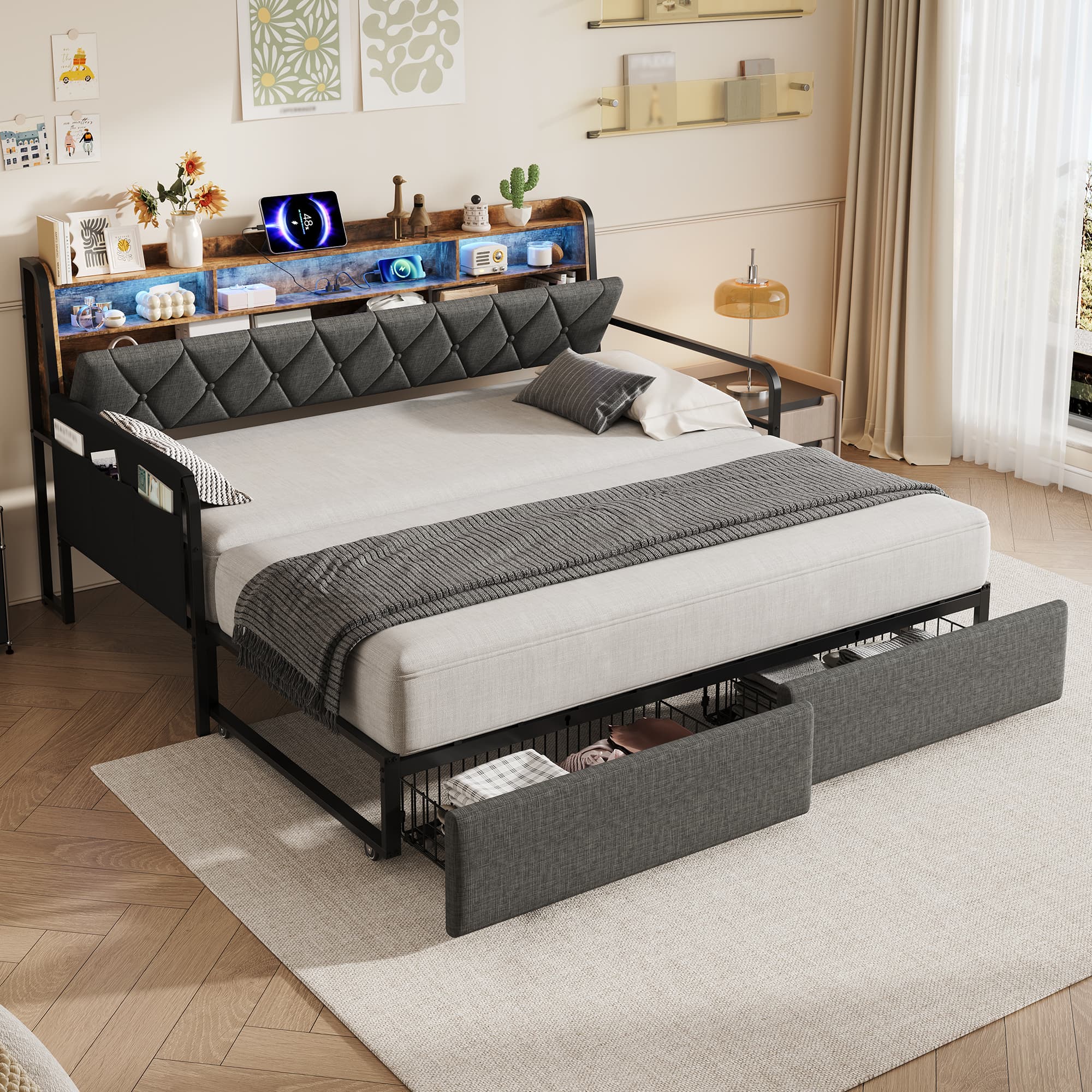 The Ultimate Space-Saving Daybed with Trundle and Smart Storage - image 3