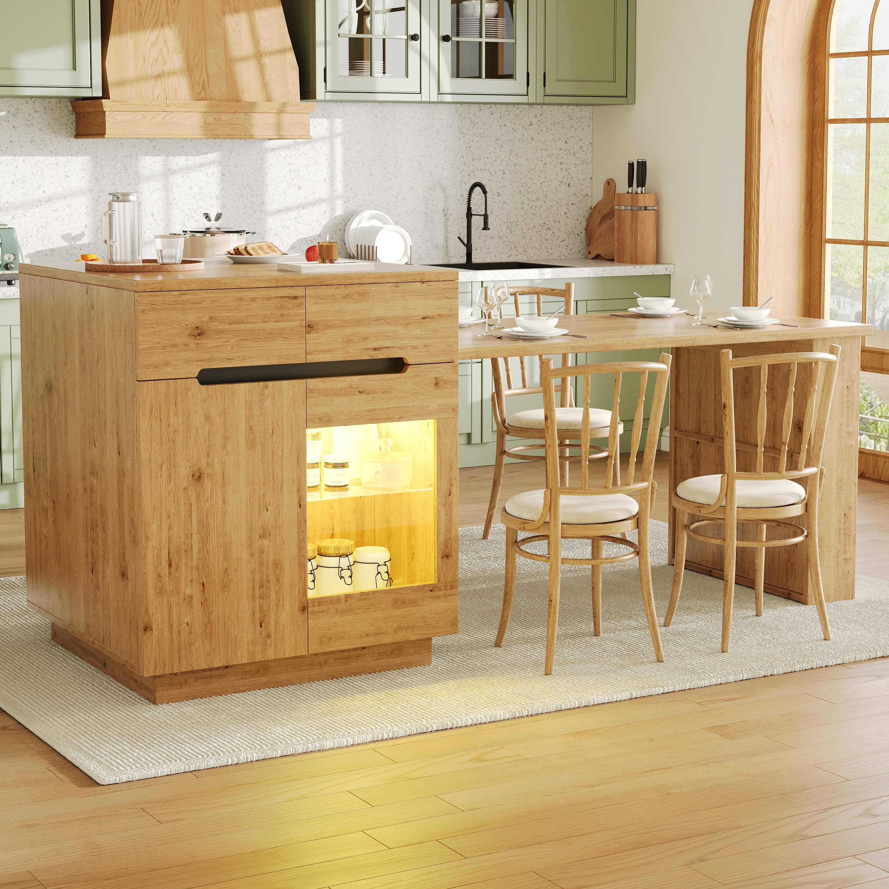 Extendable Oak Kitchen Island for Effortless Entertaining - image 1
