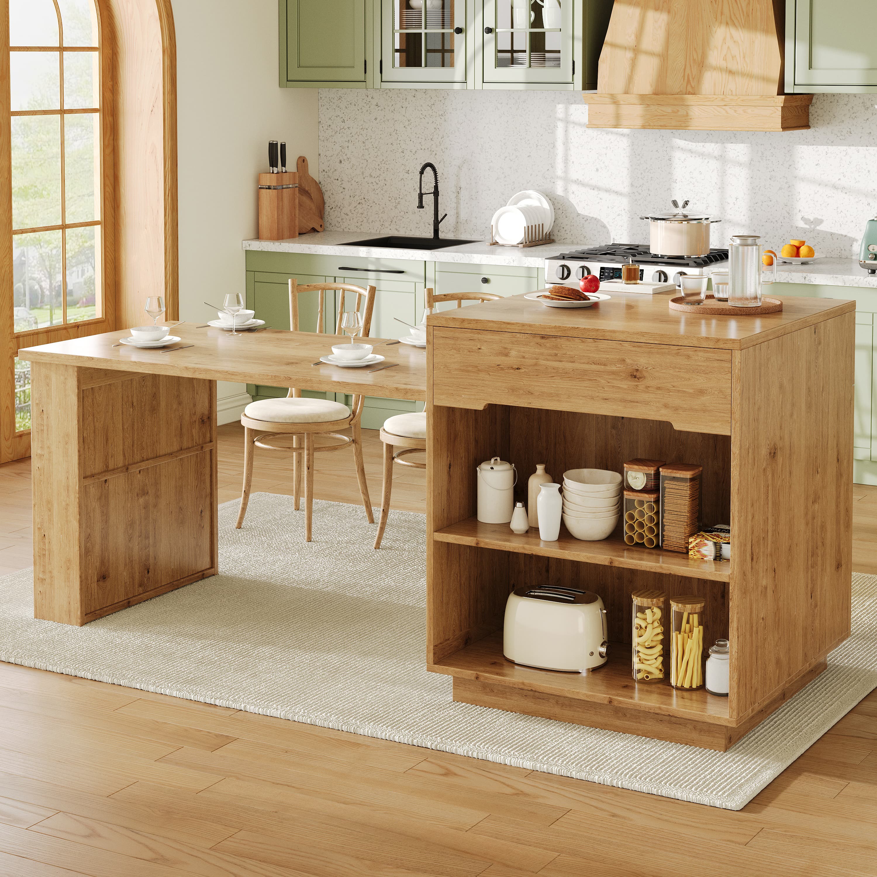 Extendable Oak Kitchen Island for Effortless Entertaining - image 4