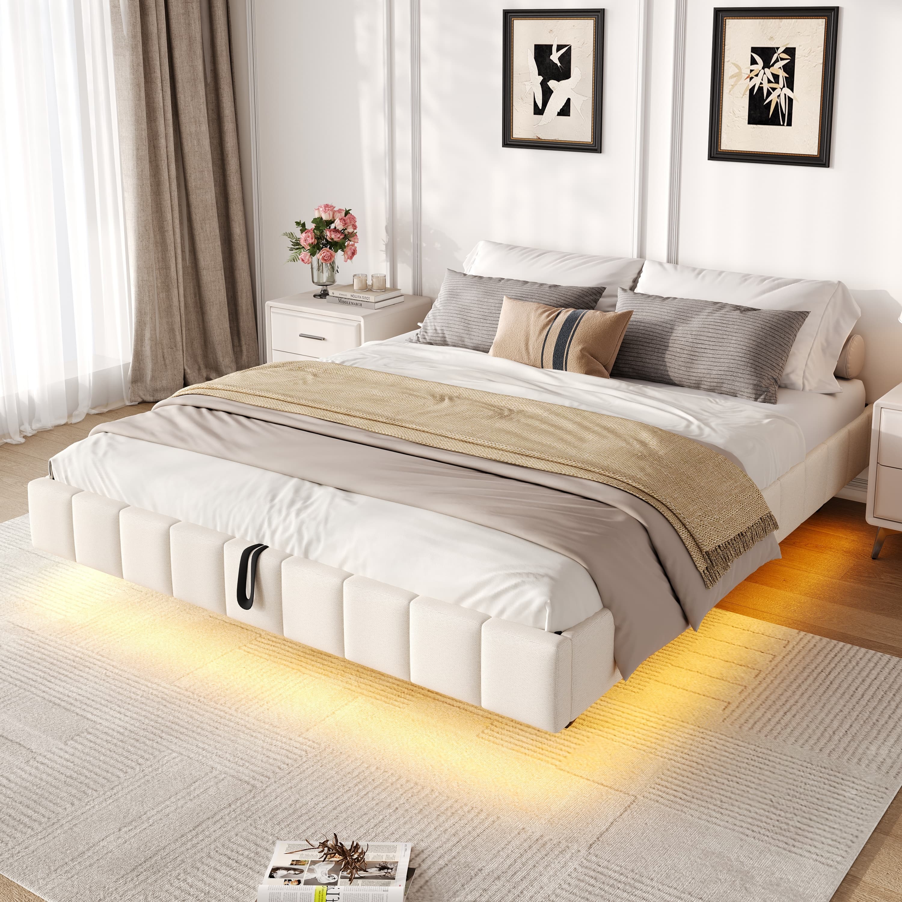 Transform Your Bedroom with this Floating Double Ottoman Bed - image 2