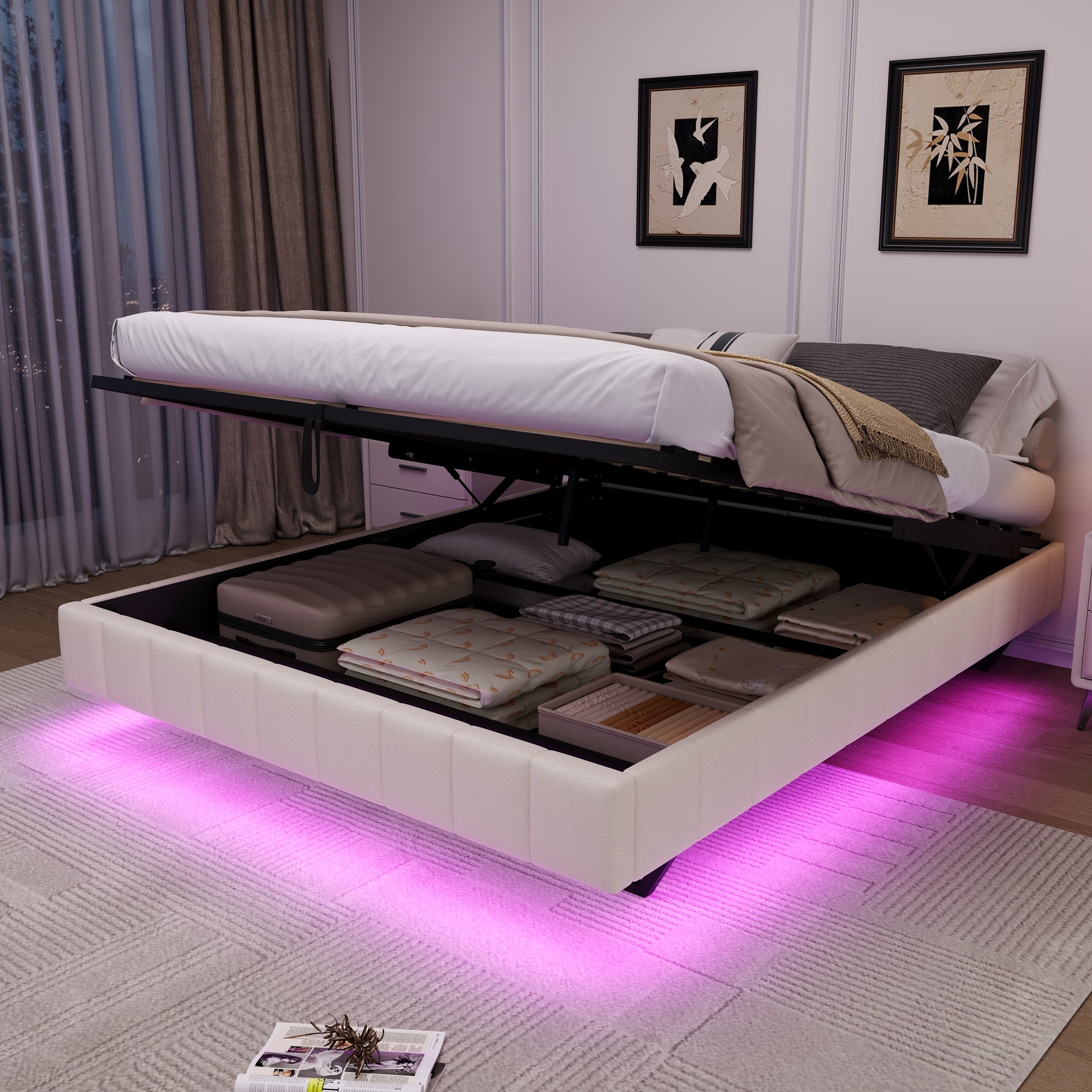 Transform Your Bedroom with this Floating Double Ottoman Bed - image 3
