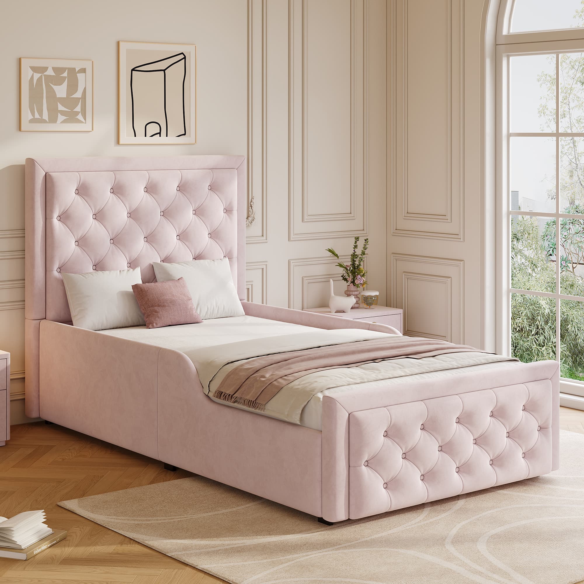 Transform Their Room with this Pink Velvet Storage Bed - image 5