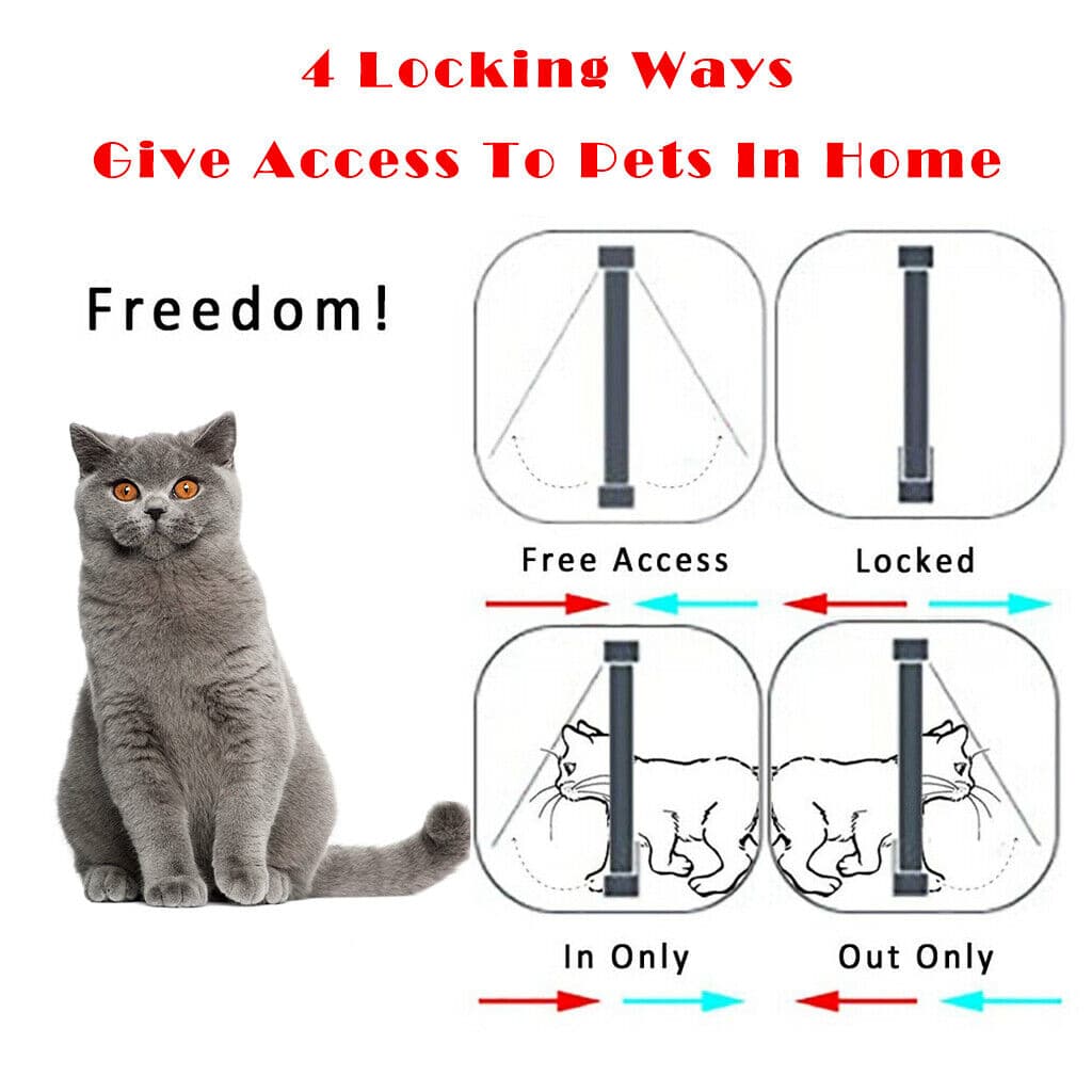 Large 4-Way Locking Cat and Dog Door with Clear Flap - image 12