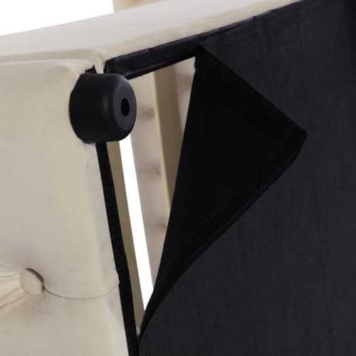 Upholstered King Size Ottoman Bed in Beige Velvet - image 9