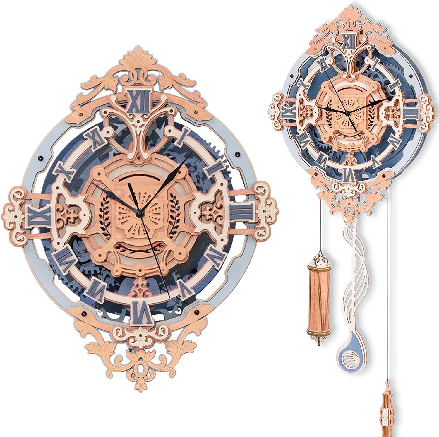 3D Wooden Puzzle: Functional "Romantic Notes" Wall Clock Kit - image 10