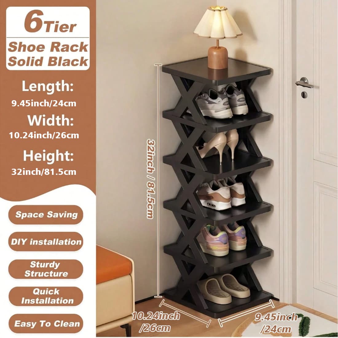 Slim 7-Tier Shoe Rack — X-Frame Design for Hallways and Bedrooms - image 9