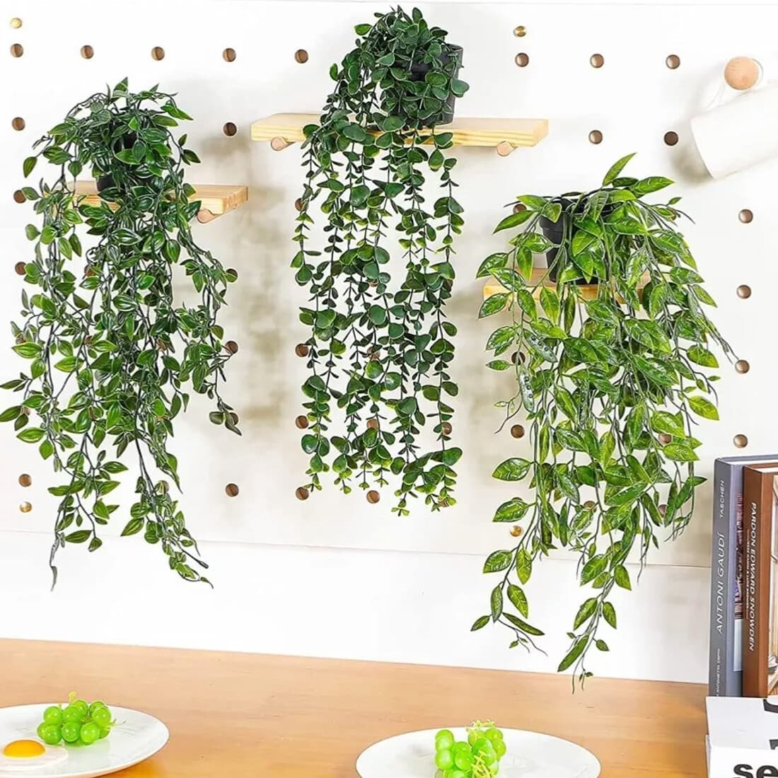 Set of 3 Realistic Artificial Hanging Plants - image 2