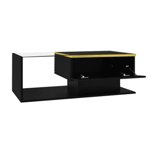 Modern High Gloss Coffee Table with Glass Top and LED Lighting - image 17