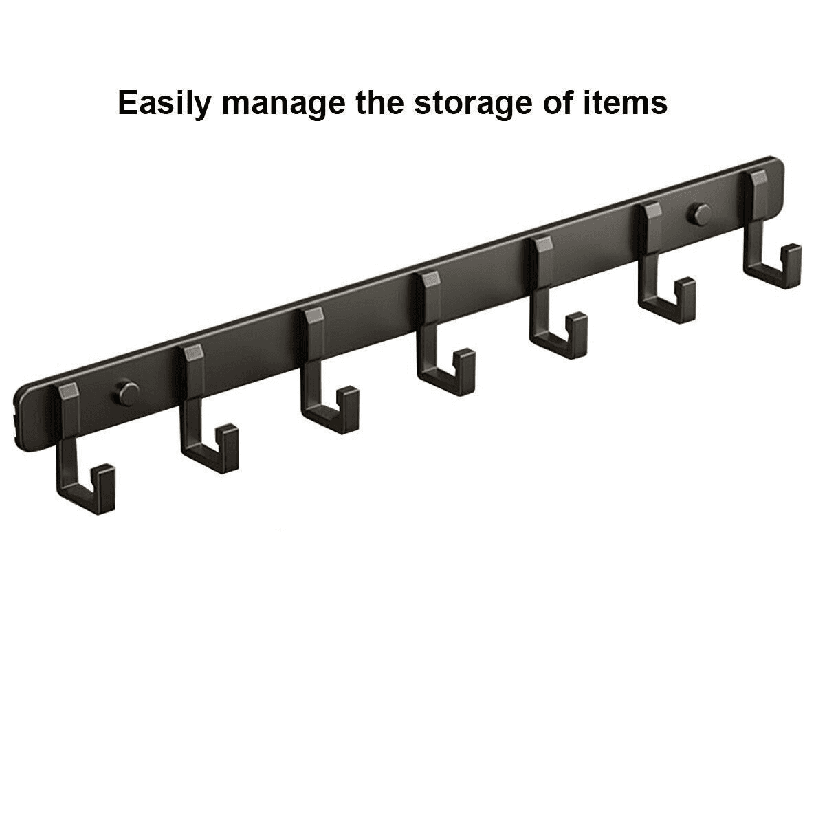 7-Hook Aluminium Wall Rack with Modern Slim Profile - image 2