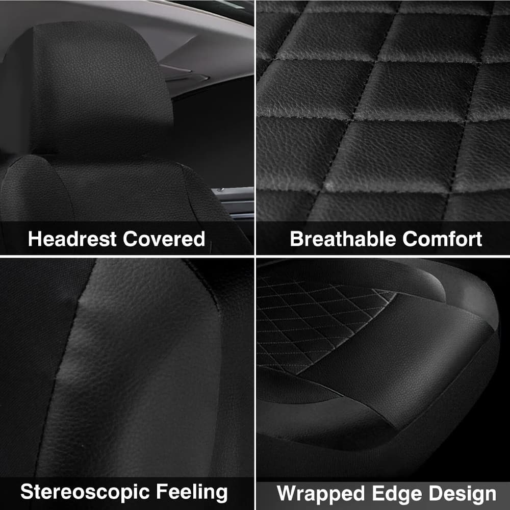 Full Set of Universal Car Seat Covers in Premium PU Leather - image 12
