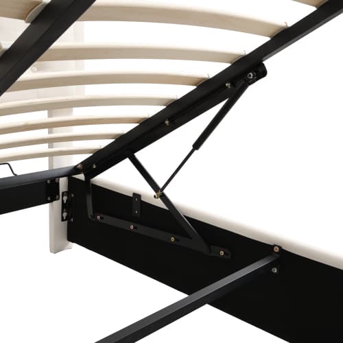 Elegant Cream Velvet Double Bed with Smart Under-Bed Storage - image 10